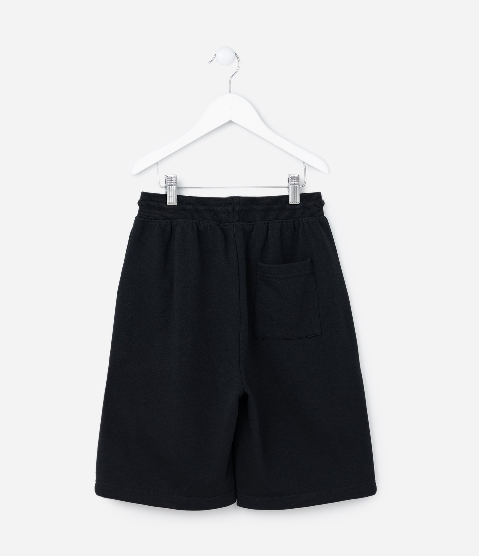 Bermuda Infantil em Moletom com Bolsos - Tam 5 a 14 Anos Preto 2