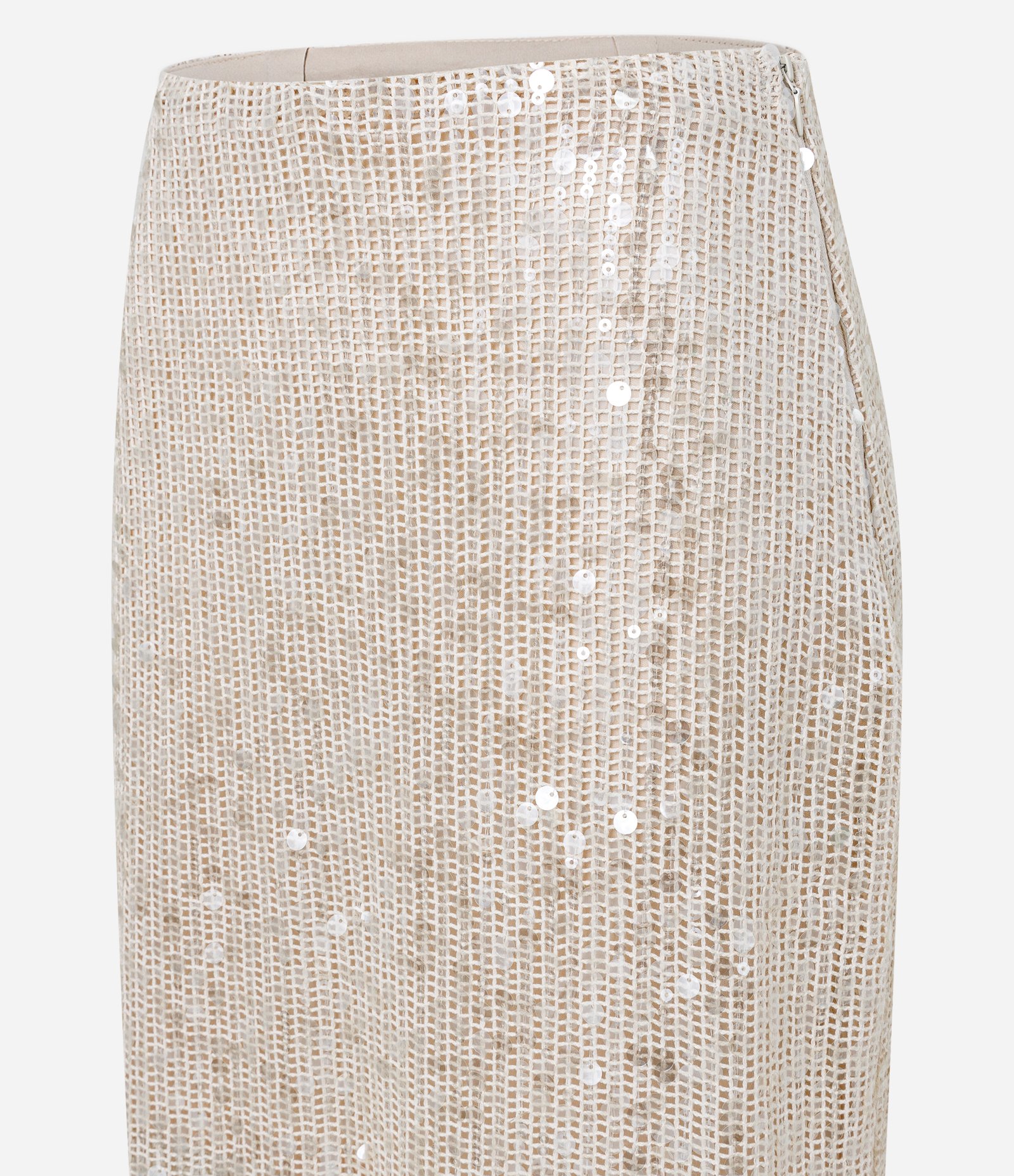 Saia Longa em Paetês sem Cós e com Fenda Lateral Dourado 6