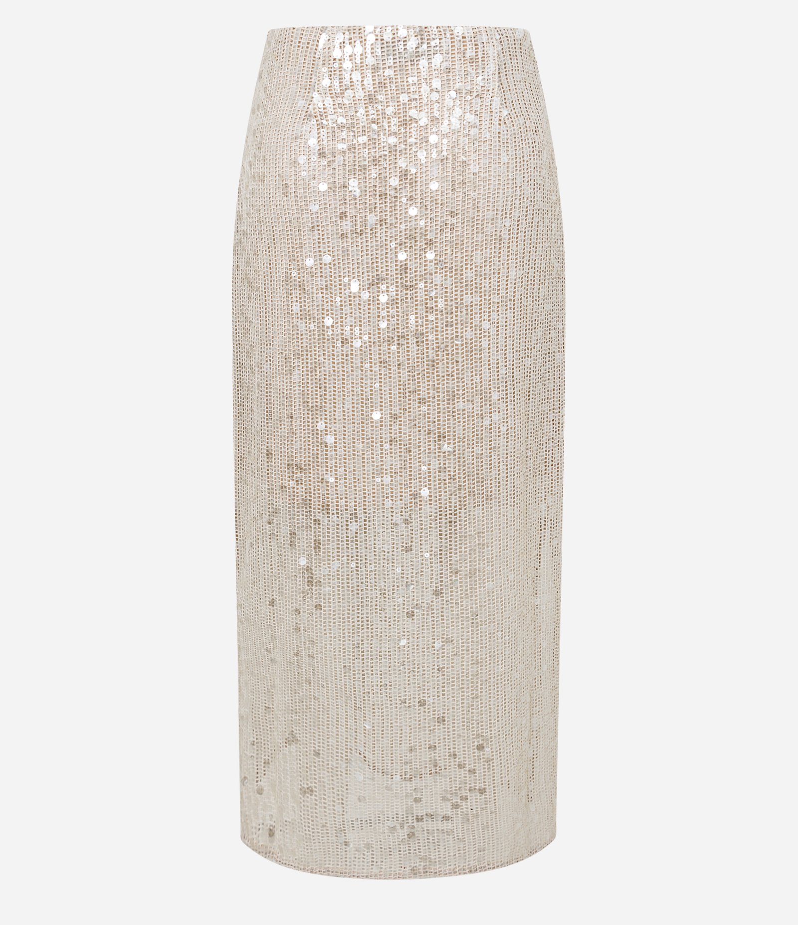 Saia Longa em Paetês sem Cós e com Fenda Lateral Dourado 7