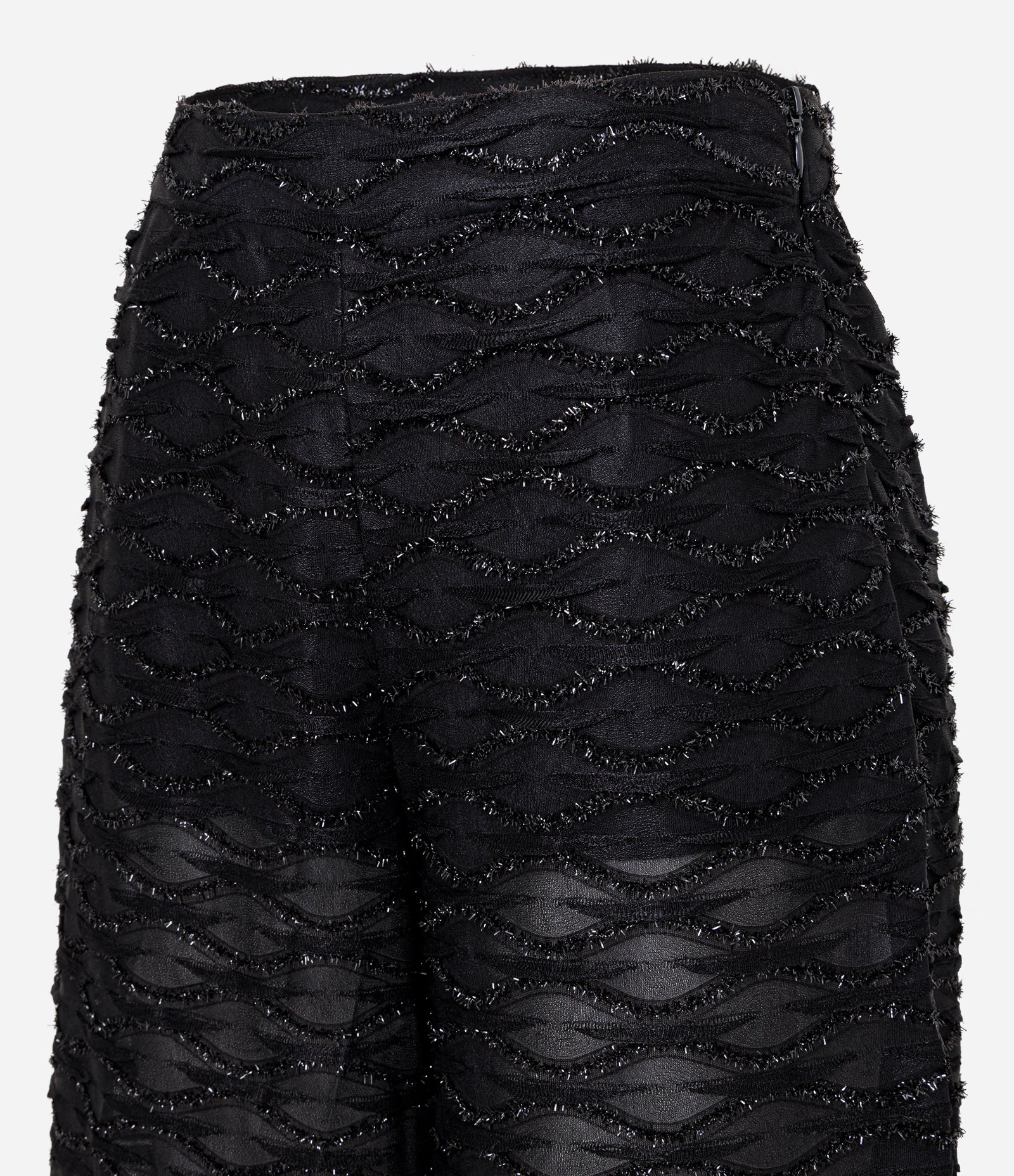 Calça Pantalona em Tule Metalizado e Forro Hot Pants Preto 8