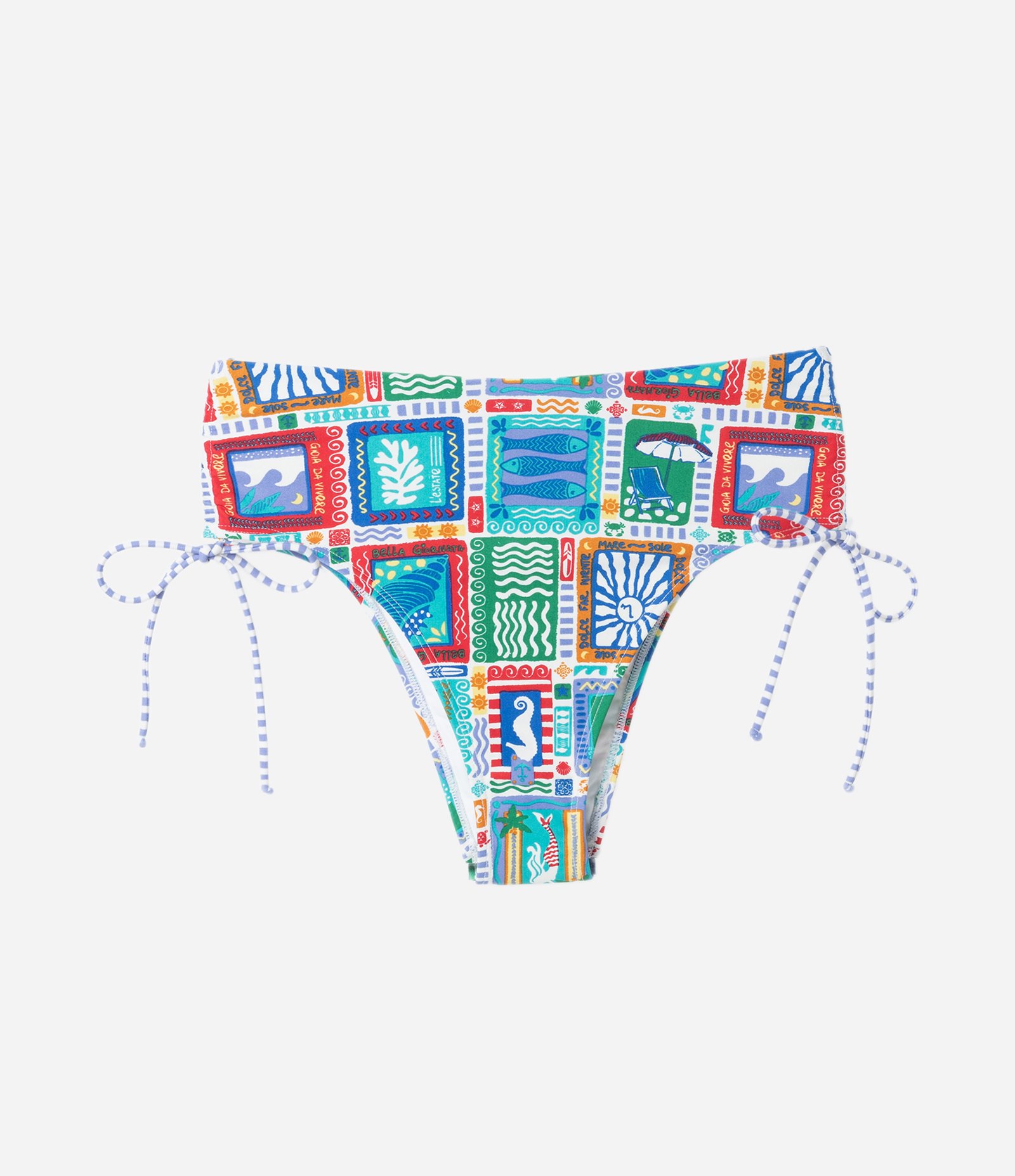 Biquíni Calcinha Hot Pants em Microfibra com Amarração Lateral Multicores 5