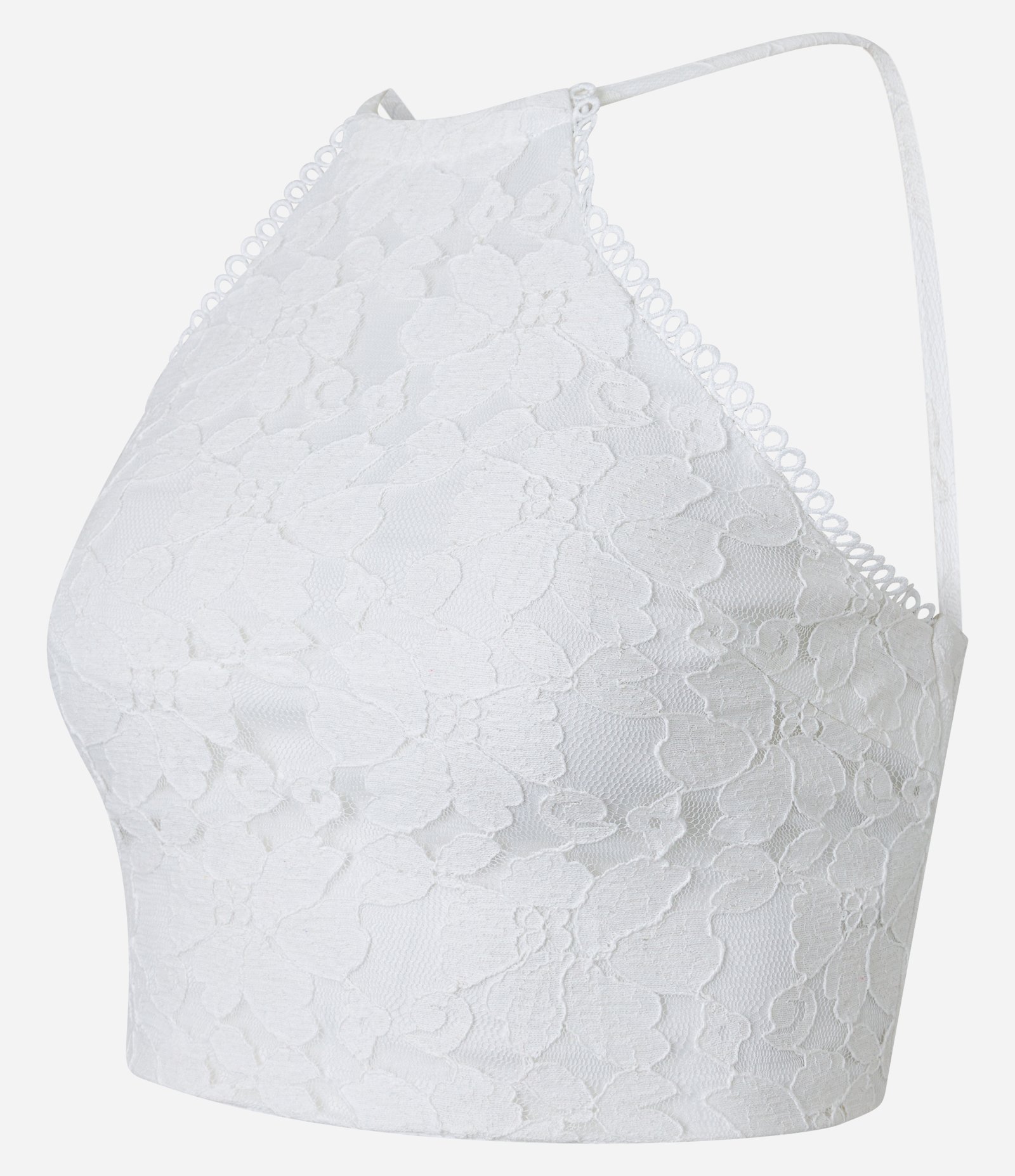 Blusa Cropped em Renda com Cava Americana Branco Branco Neve 7