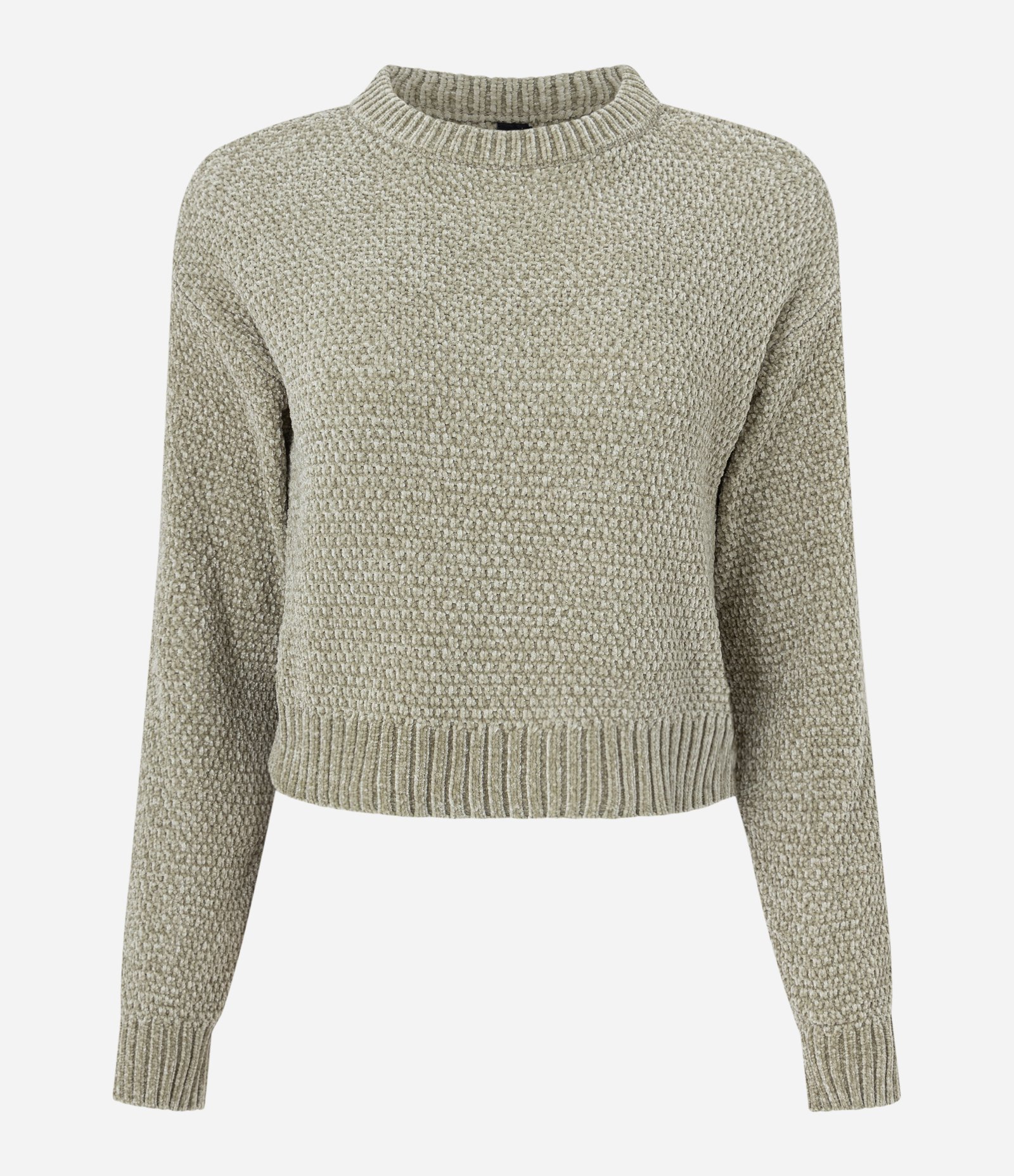 Suéter Curto em Tricô com Ponto Diferenciado Verde 4