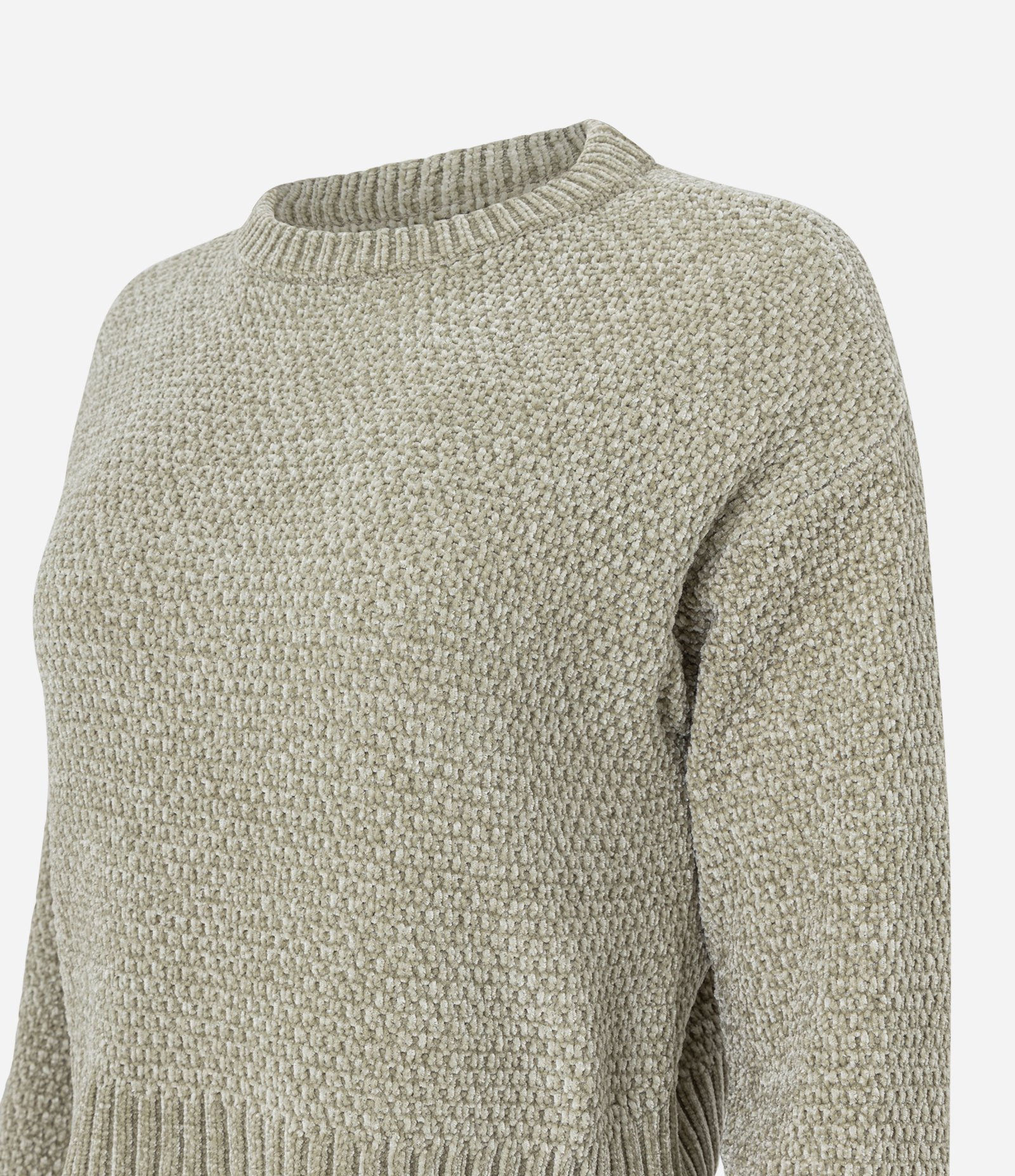 Suéter Curto em Tricô com Ponto Diferenciado Verde 5