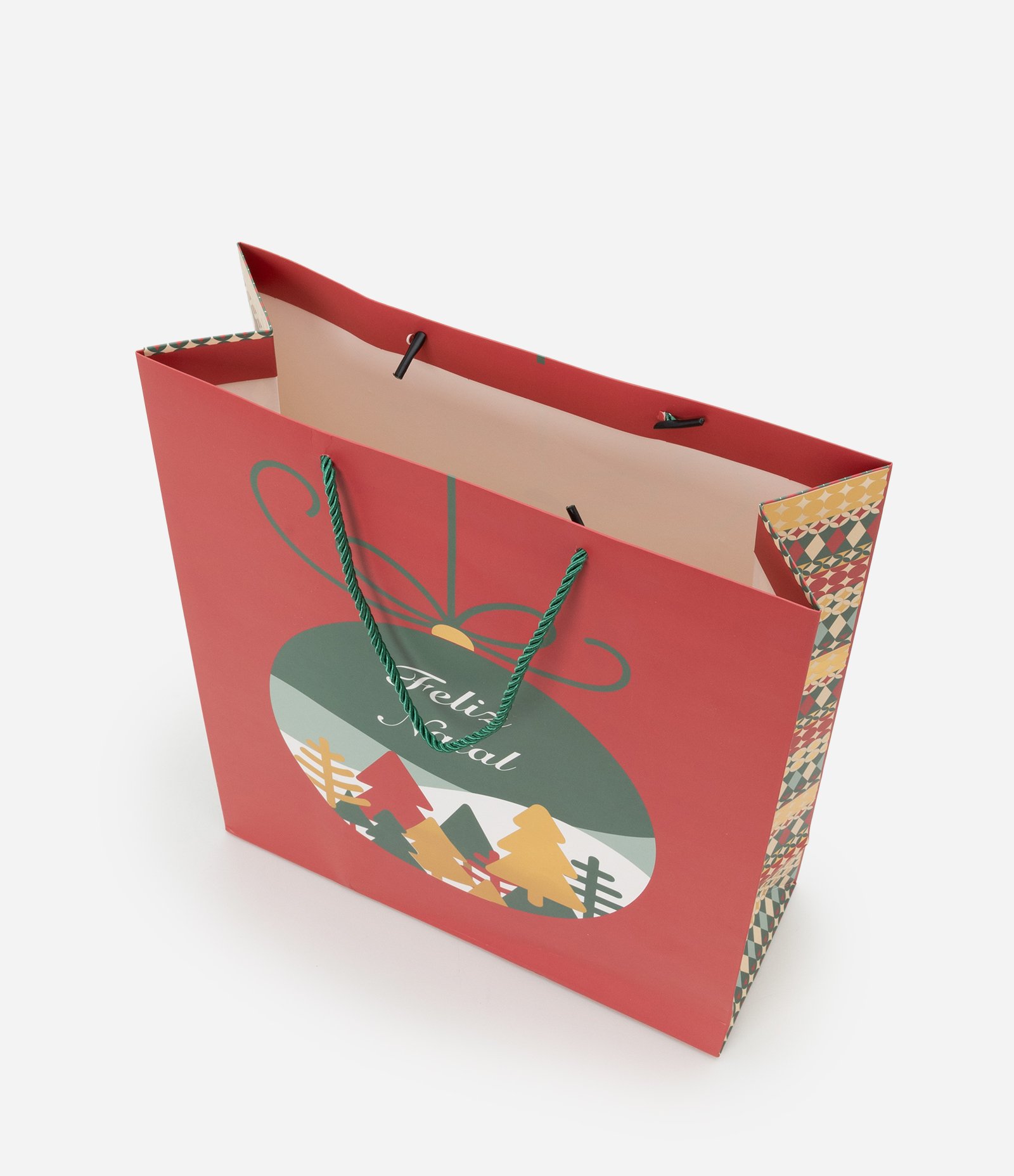 Embalagem de Presente Média com Estampa de Bolinha de Natal Vermelho 4
