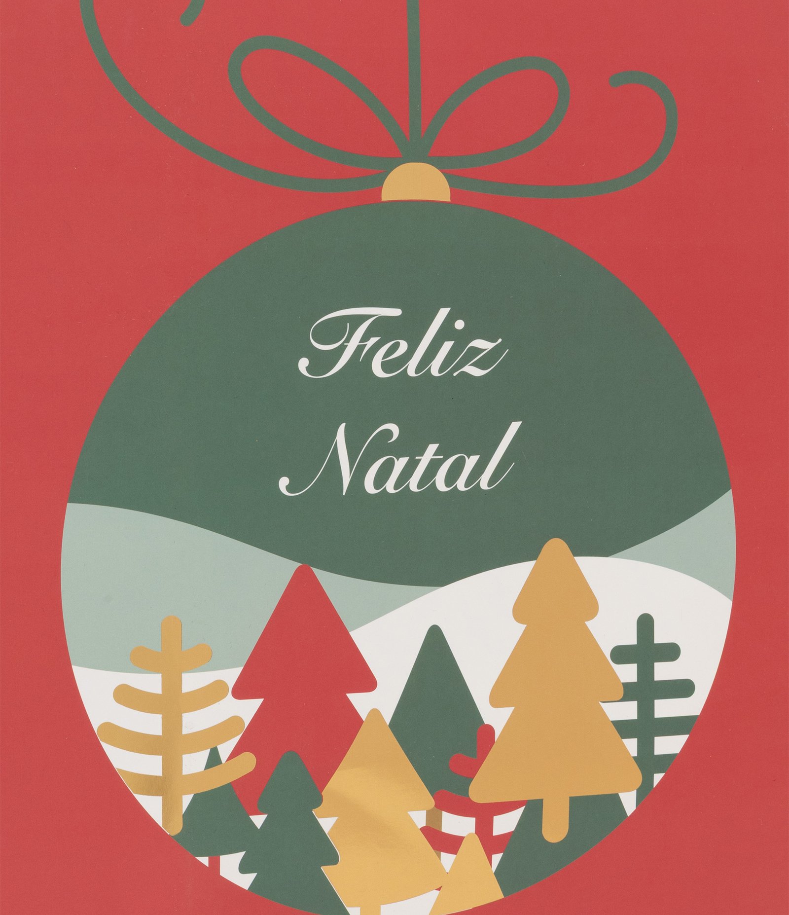 Embalagem de Presente Média com Estampa de Bolinha de Natal Vermelho 2