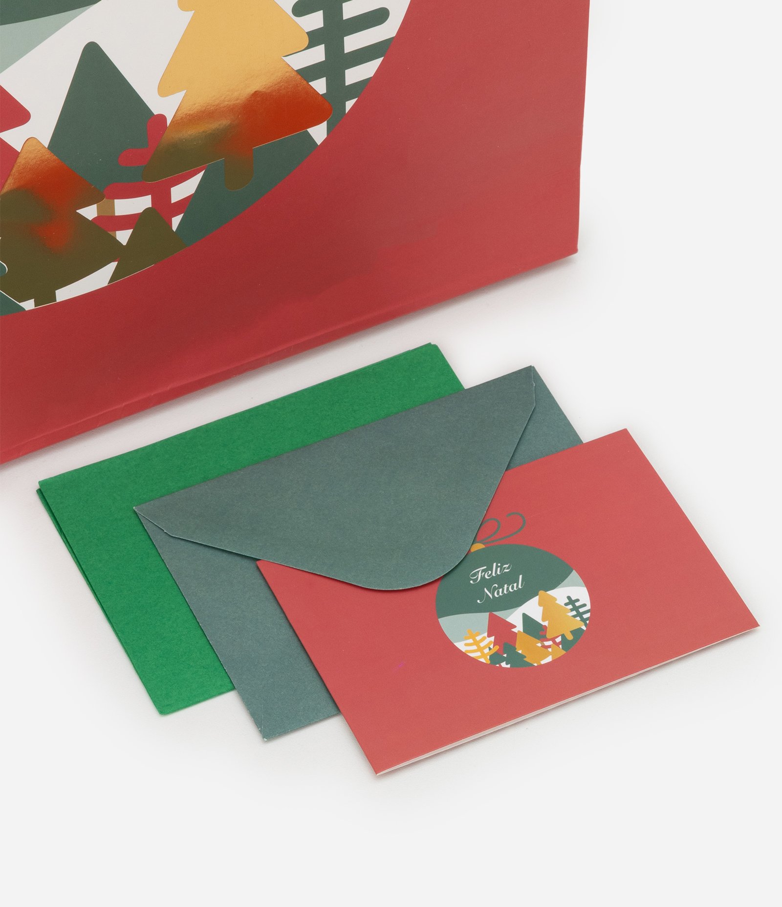 Embalagem de Presente Média com Estampa de Bolinha de Natal Vermelho 3