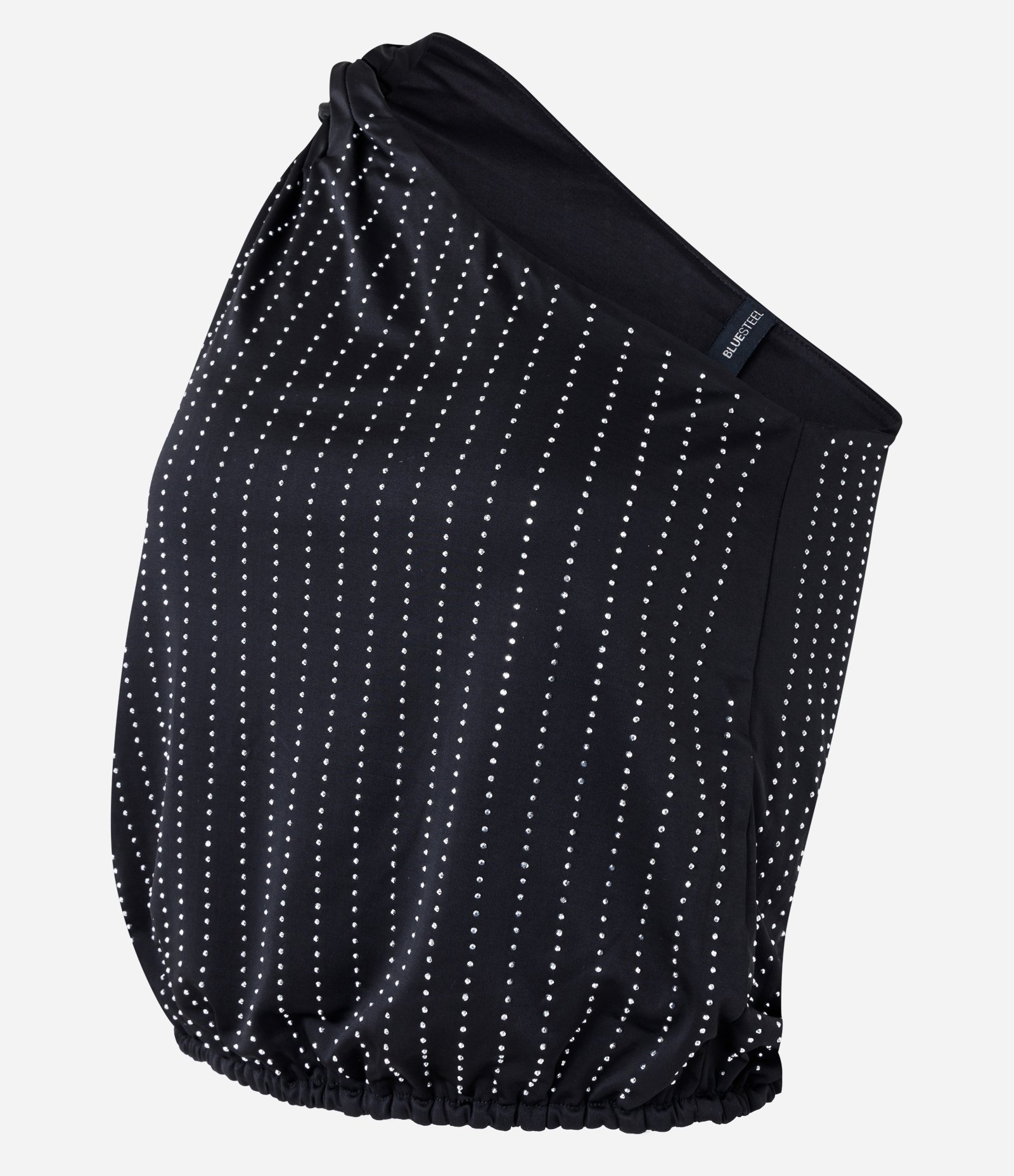 Blusa com Decote Um Ombro Só e Brilho Preto 6