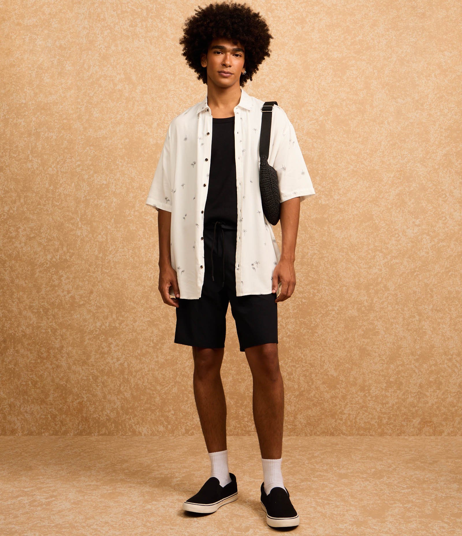 Camisa Relaxed em Viscose com Estampa de Mini Coqueiros Off White 2