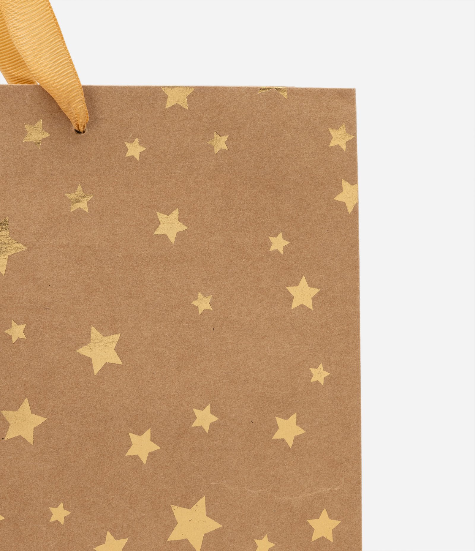 Embalagem de Presente Média com Estampa de Estrelinhas e Cartão Marrom 3