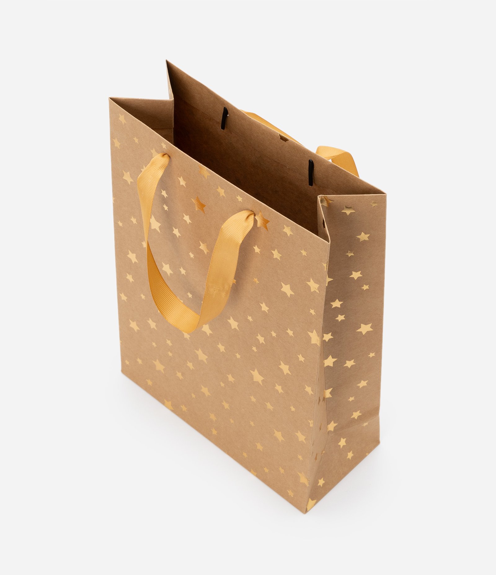 Embalagem de Presente Pequena com Estampa de Estrelinha e Cartão Marrom 2