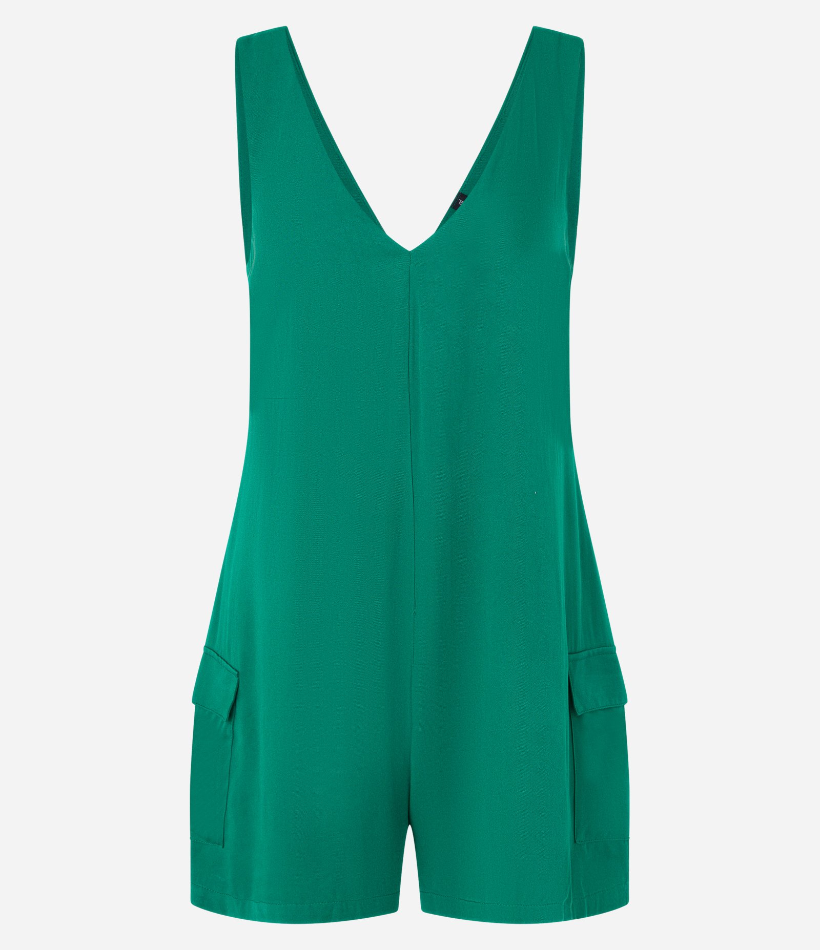 Macaquinho em Viscose com Bolsos Laterais Verde 4