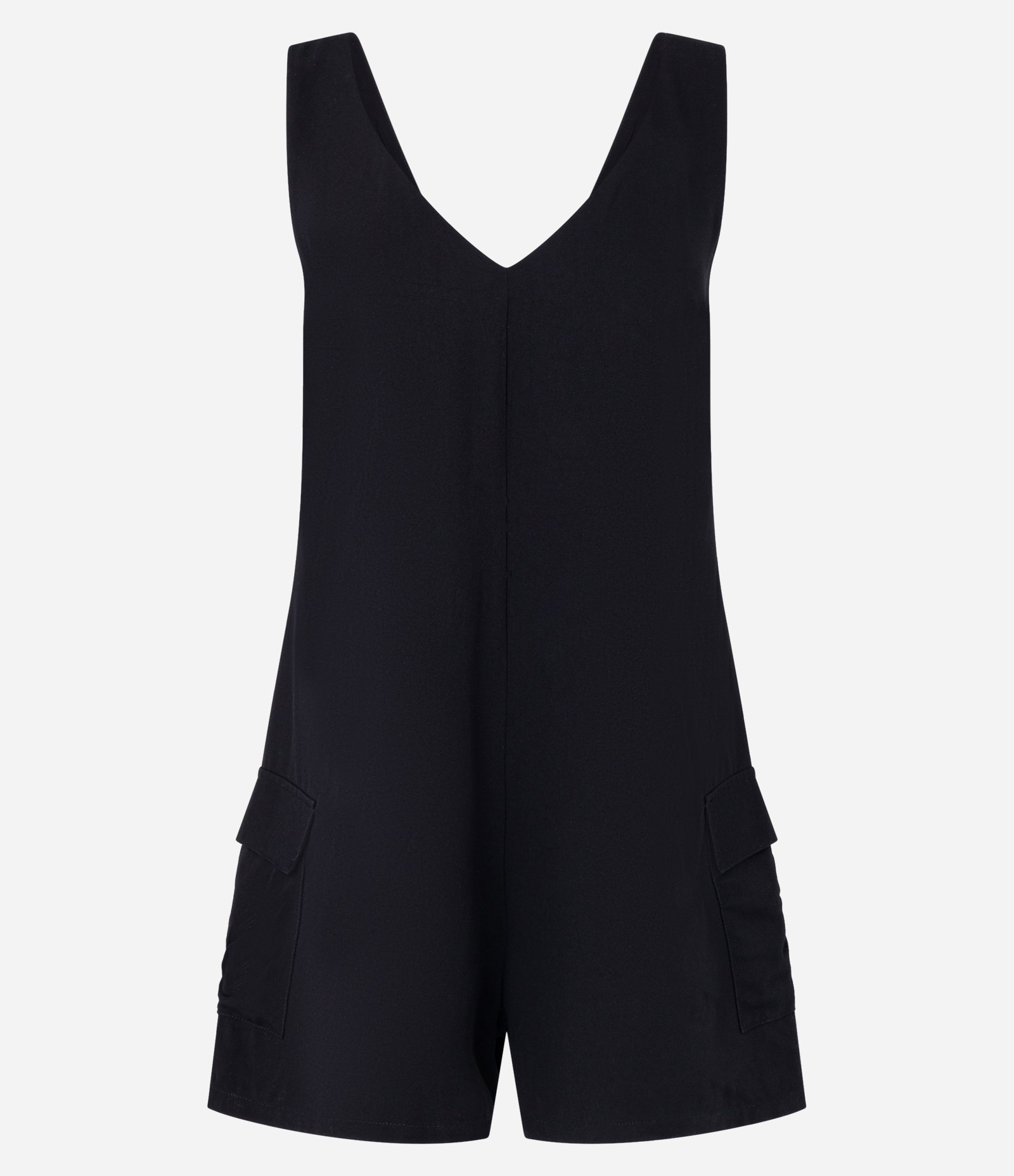 Macaquinho em Viscose com Bolsos Laterais Preto 4