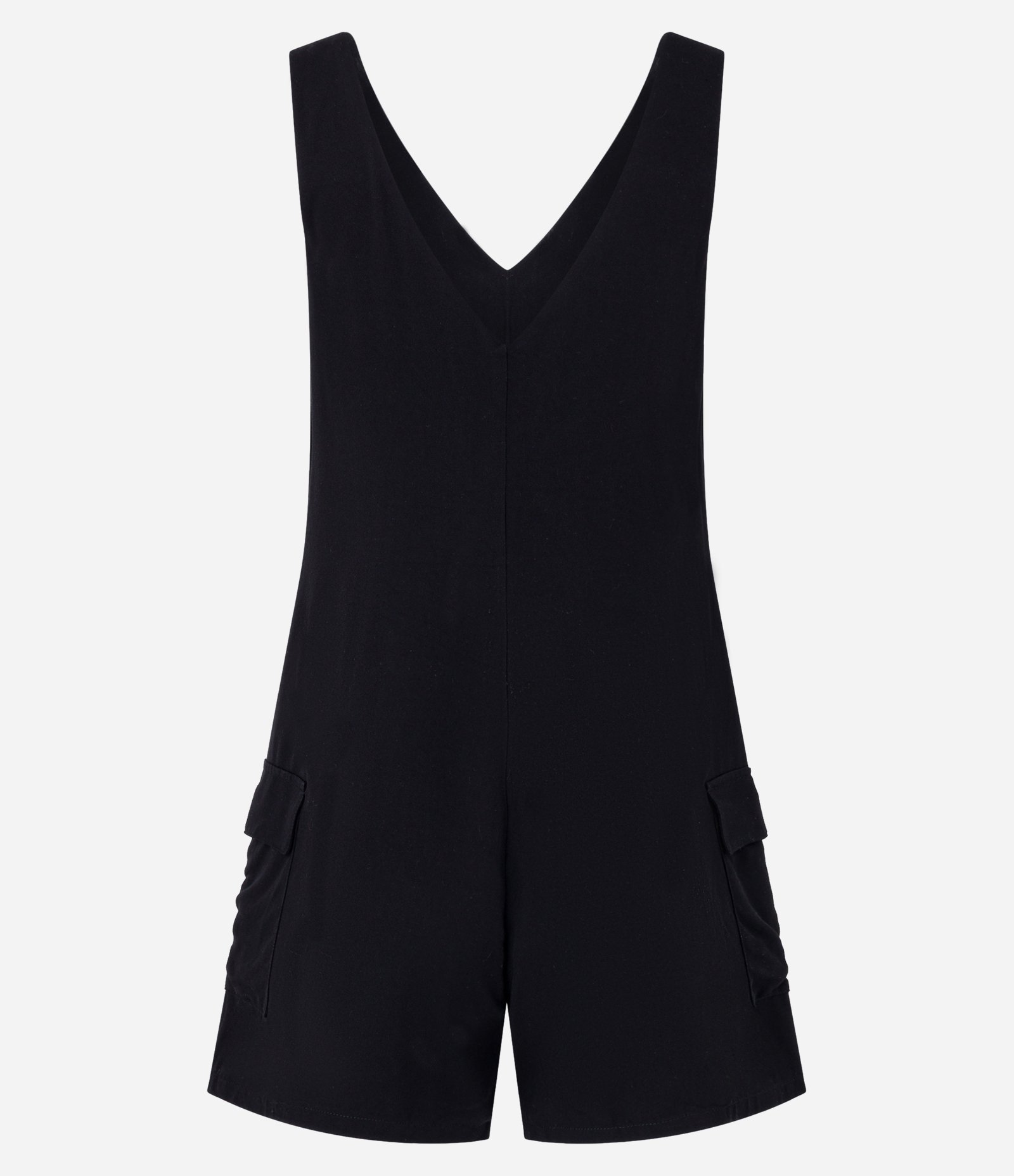 Macaquinho em Viscose com Bolsos Laterais Preto 5