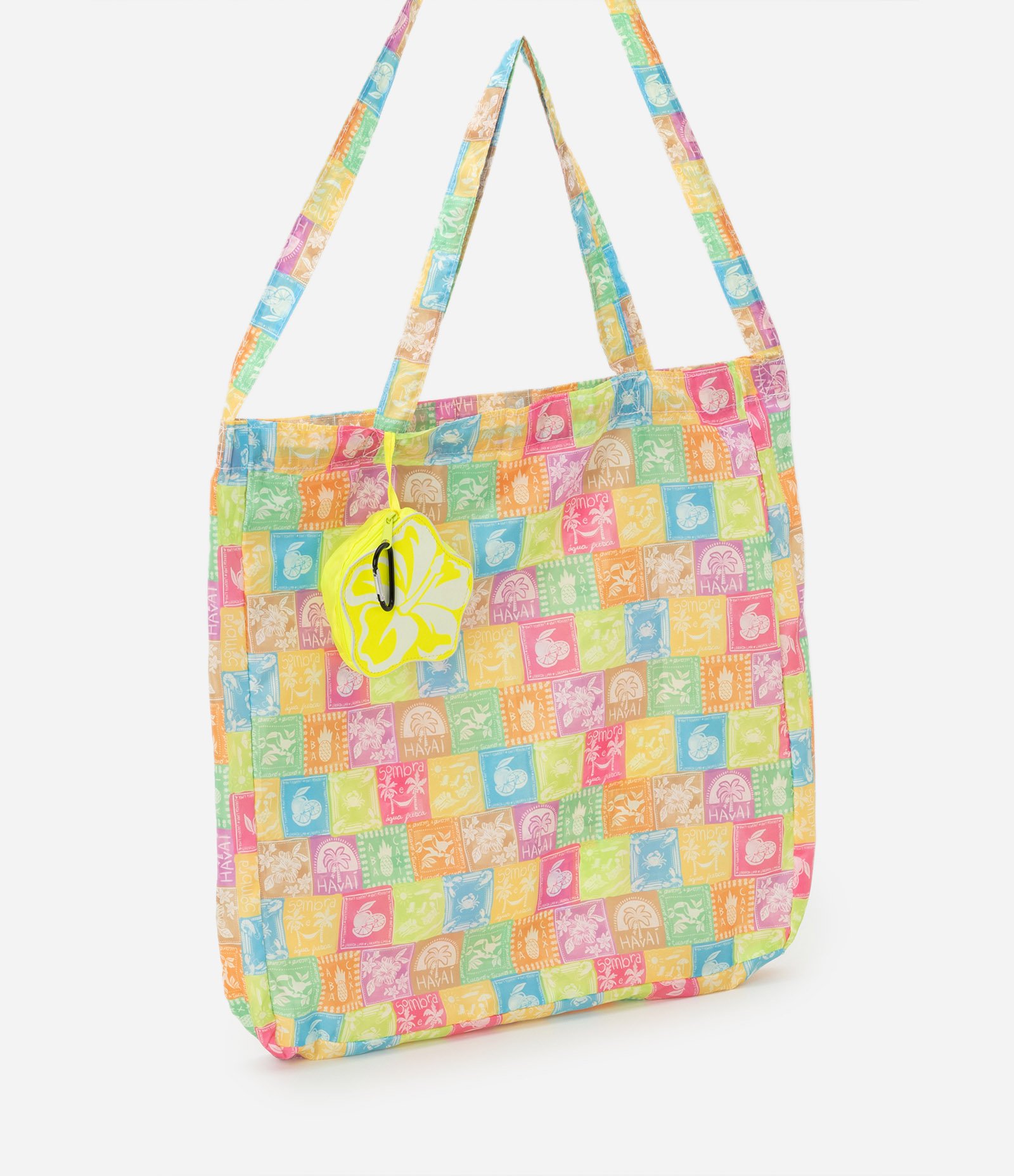 Sacola de Compras com Estampa Tropical Multicores 1