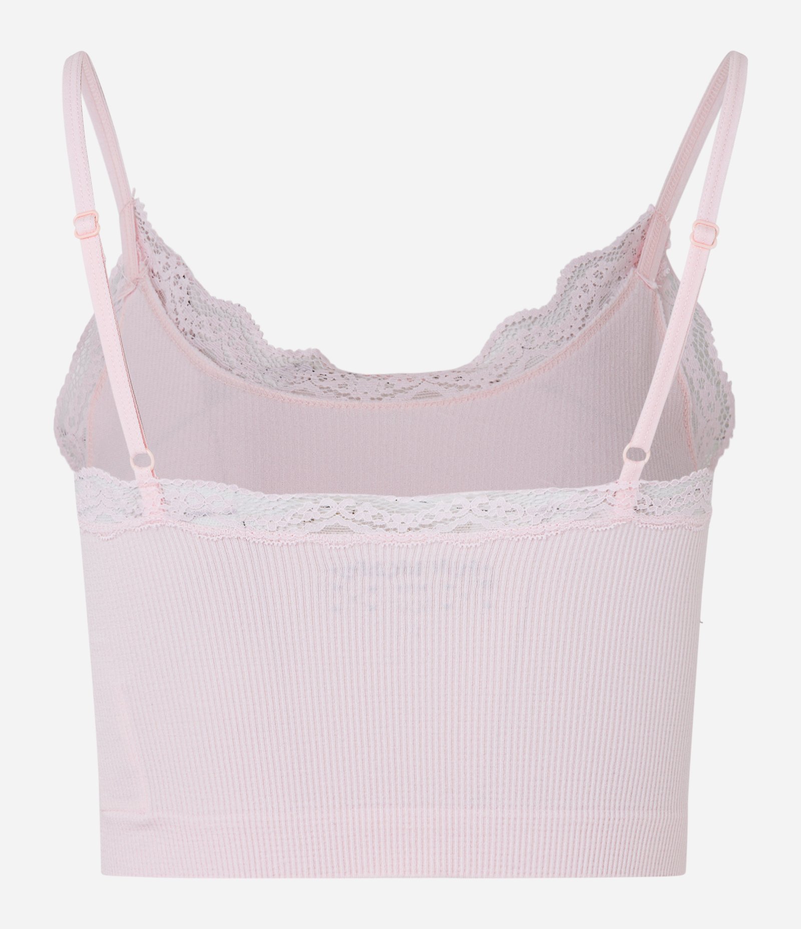 Blusa de Pijama Seamless com Alças Reguláveis e Renda no Decote Rosa Claro 7