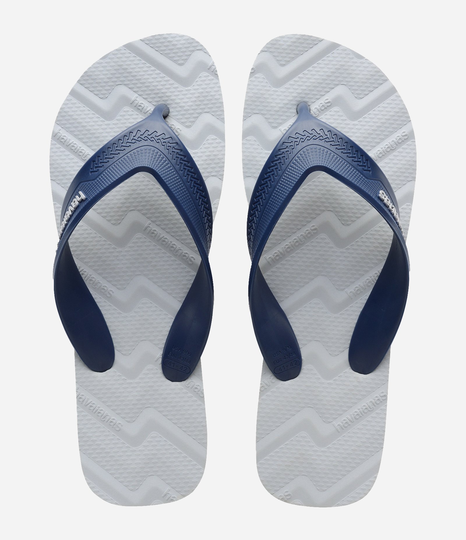 Chinelo Havaianas com Tira Larga e Estampa Waves Azul/ Branco 1