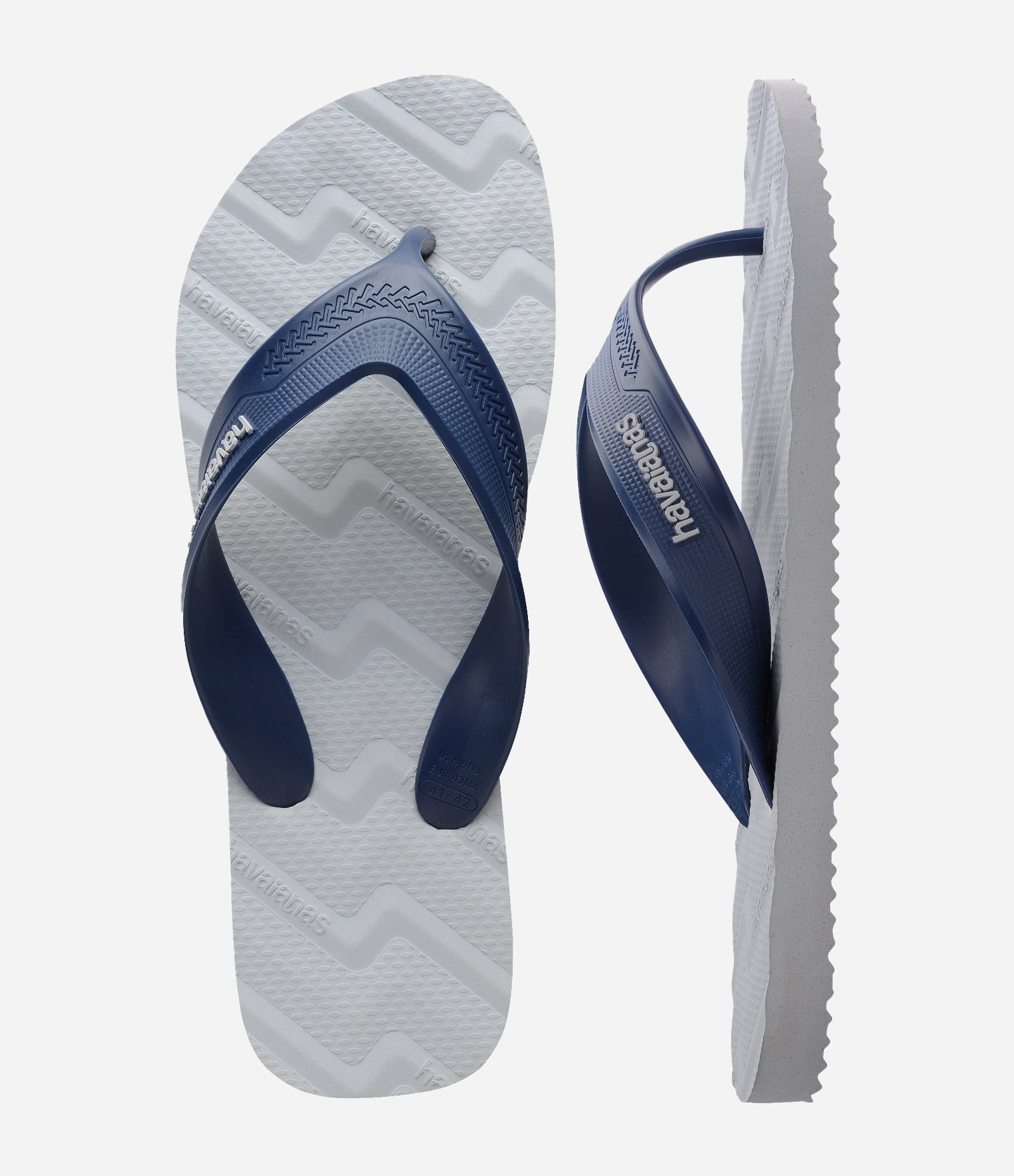 Chinelo Havaianas com Tira Larga e Estampa Waves Azul/ Branco 5