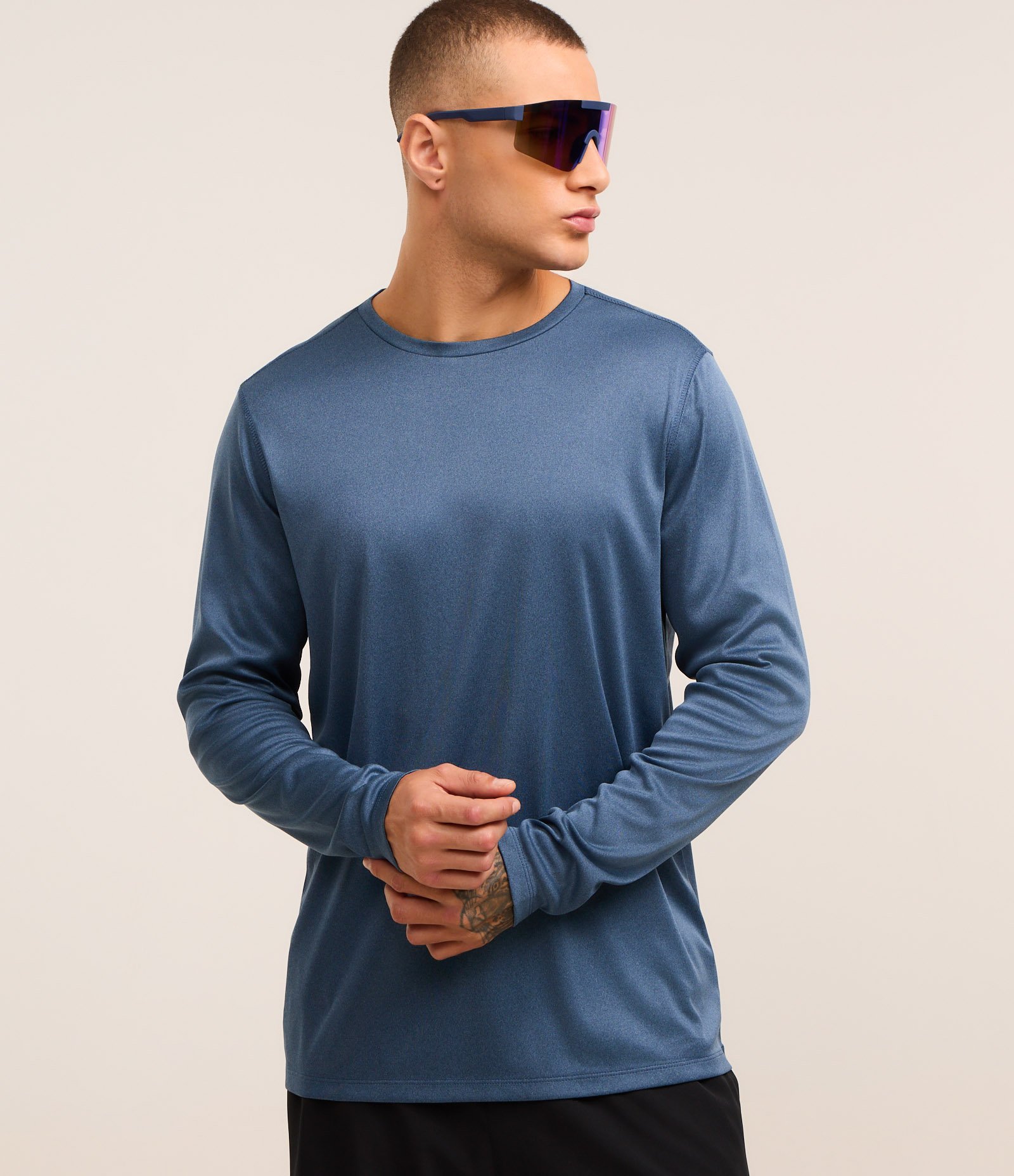 Camiseta Comfort Esportiva com Tecnologia Dry e Proteção UV Azul 1