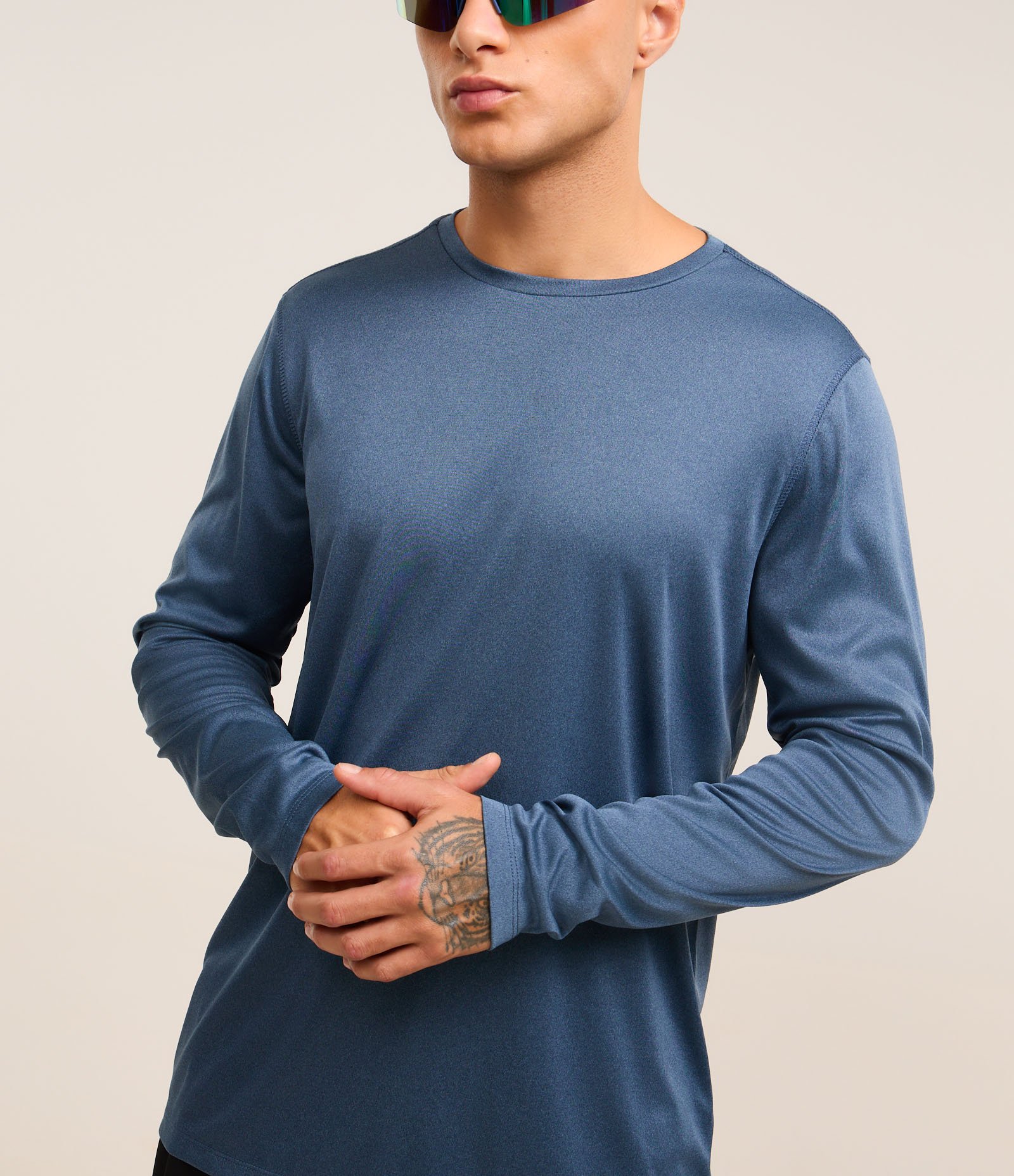Camiseta Comfort Esportiva com Tecnologia Dry e Proteção UV Azul 3