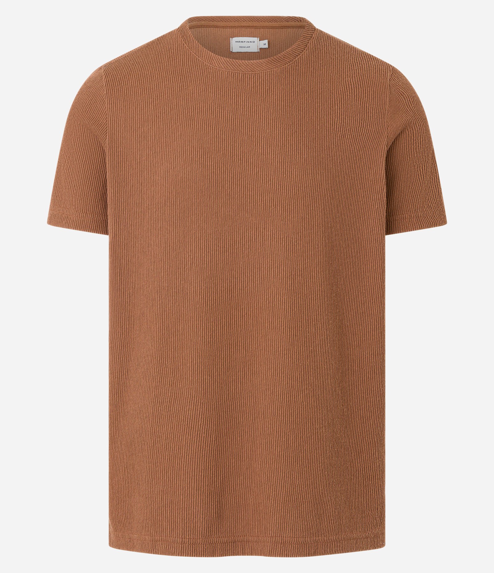 Camiseta Regular em Algodão Texturizado Marrom 5