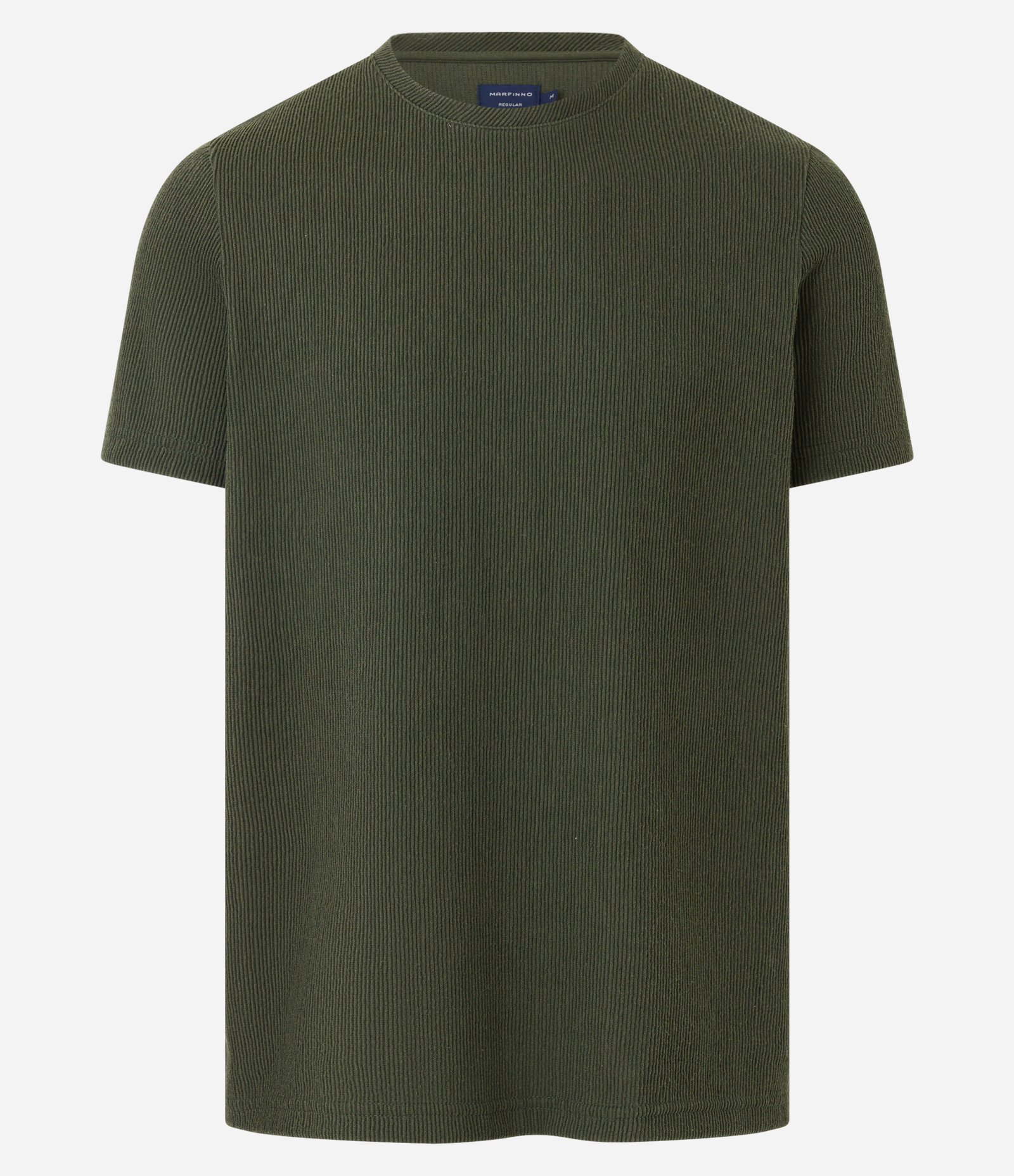 Camiseta Regular em Algodão Texturizado Verde Escuro 8
