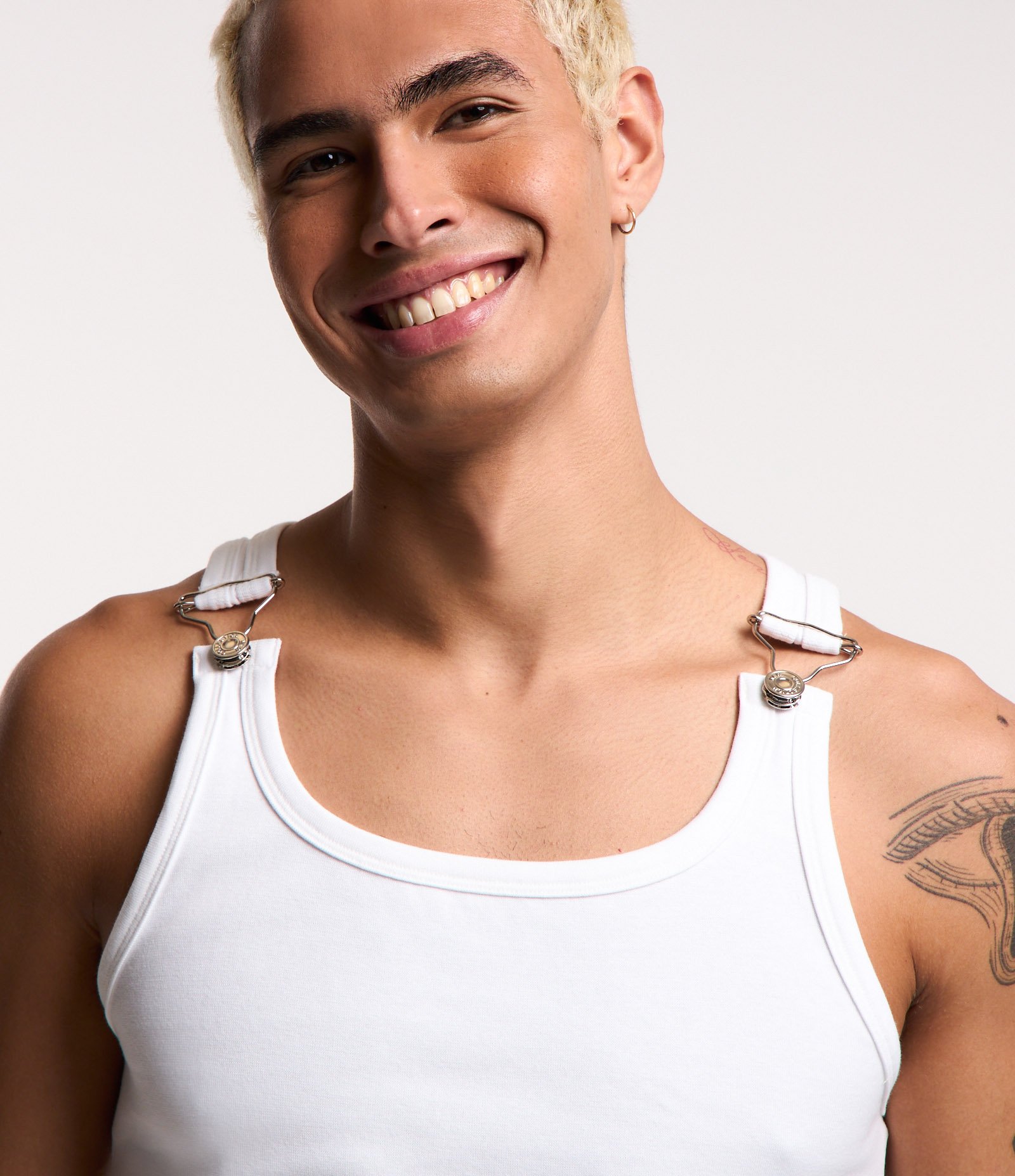 Regata Regular em Algodão com Presilhas de Metal nos Ombros Branco 4