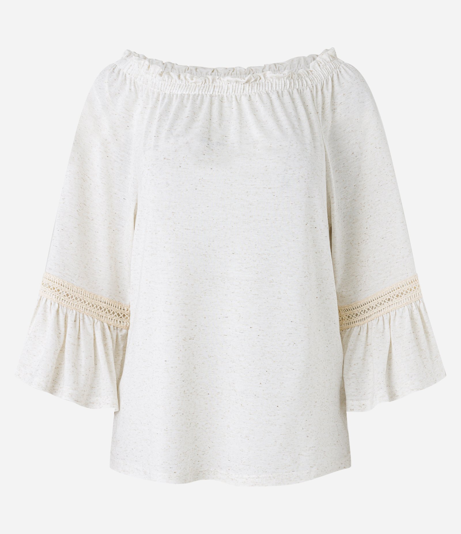 Blusa Ciganinha em Viscose com Detalhes na Manga Off White 5