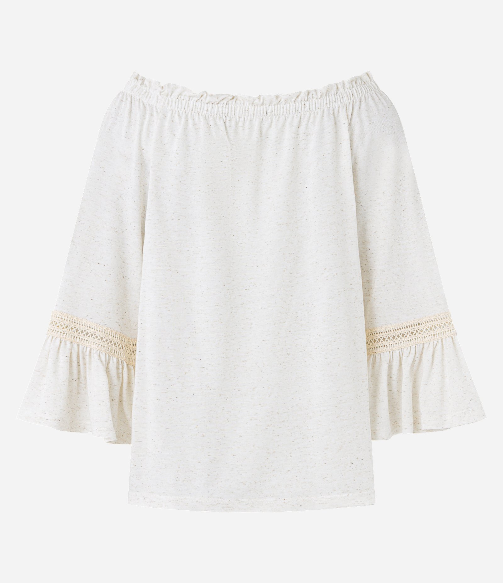 Blusa Ciganinha em Viscose com Detalhes na Manga Off White 7