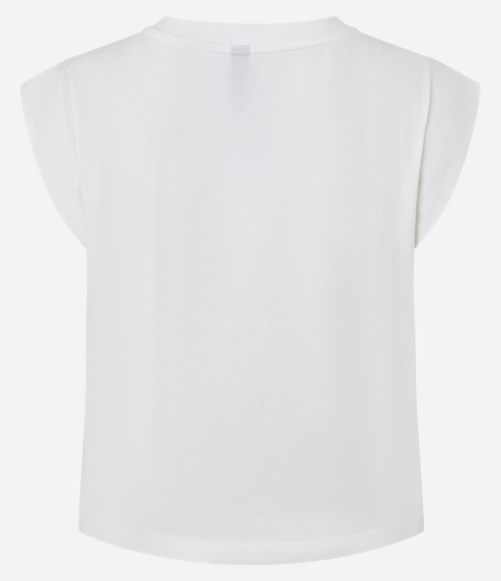 Blusa sem Manga em Algodão Efeito Ombreira Branco 5