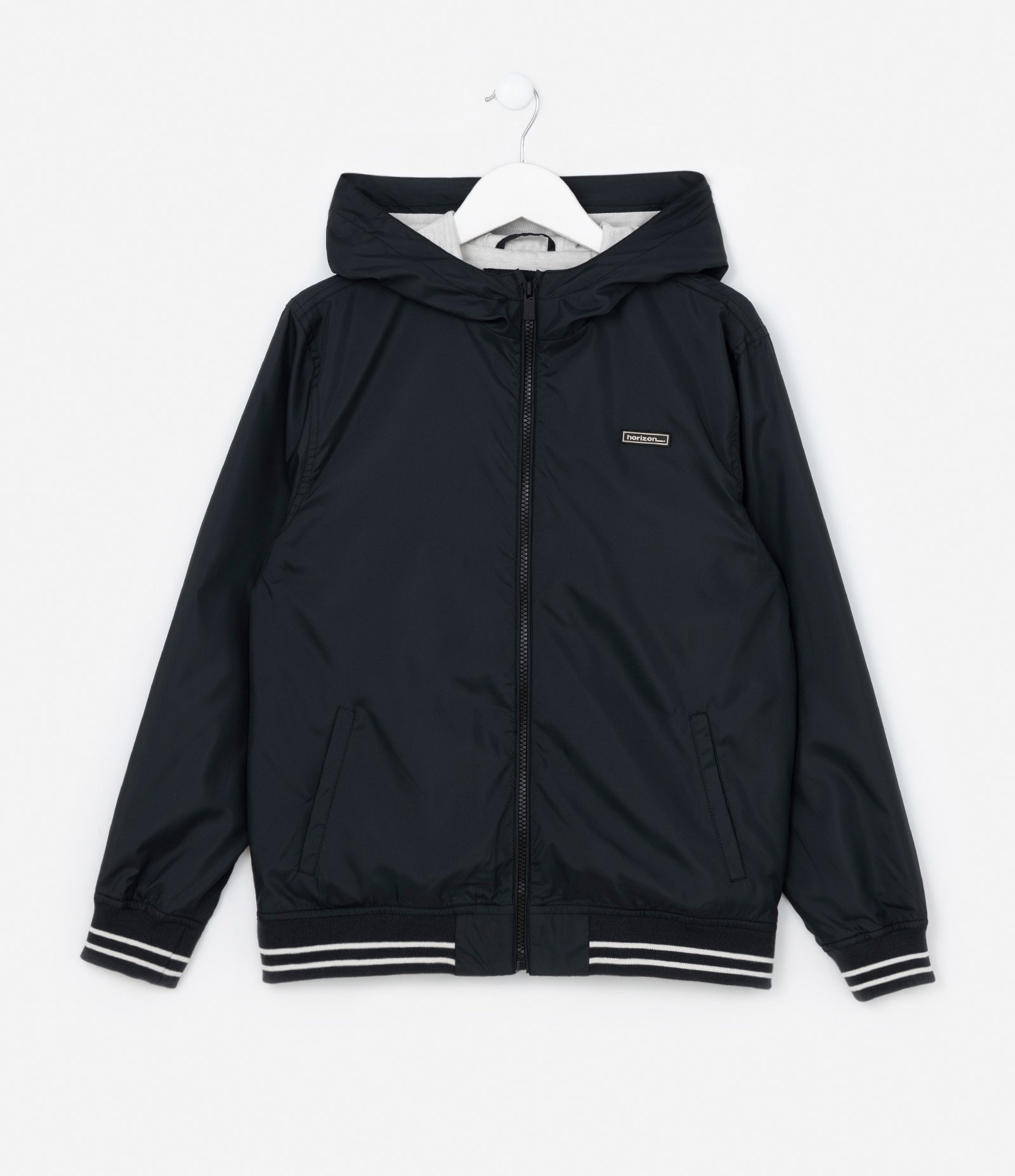 Jaqueta Quebra-Vento Infantil com Capuz - Tam 5 a 14 Anos Preto 1