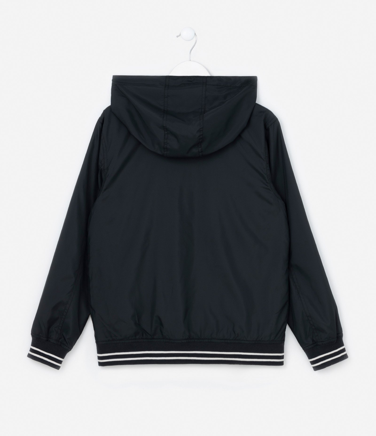 Jaqueta Quebra-Vento Infantil com Capuz - Tam 5 a 14 Anos Preto 2