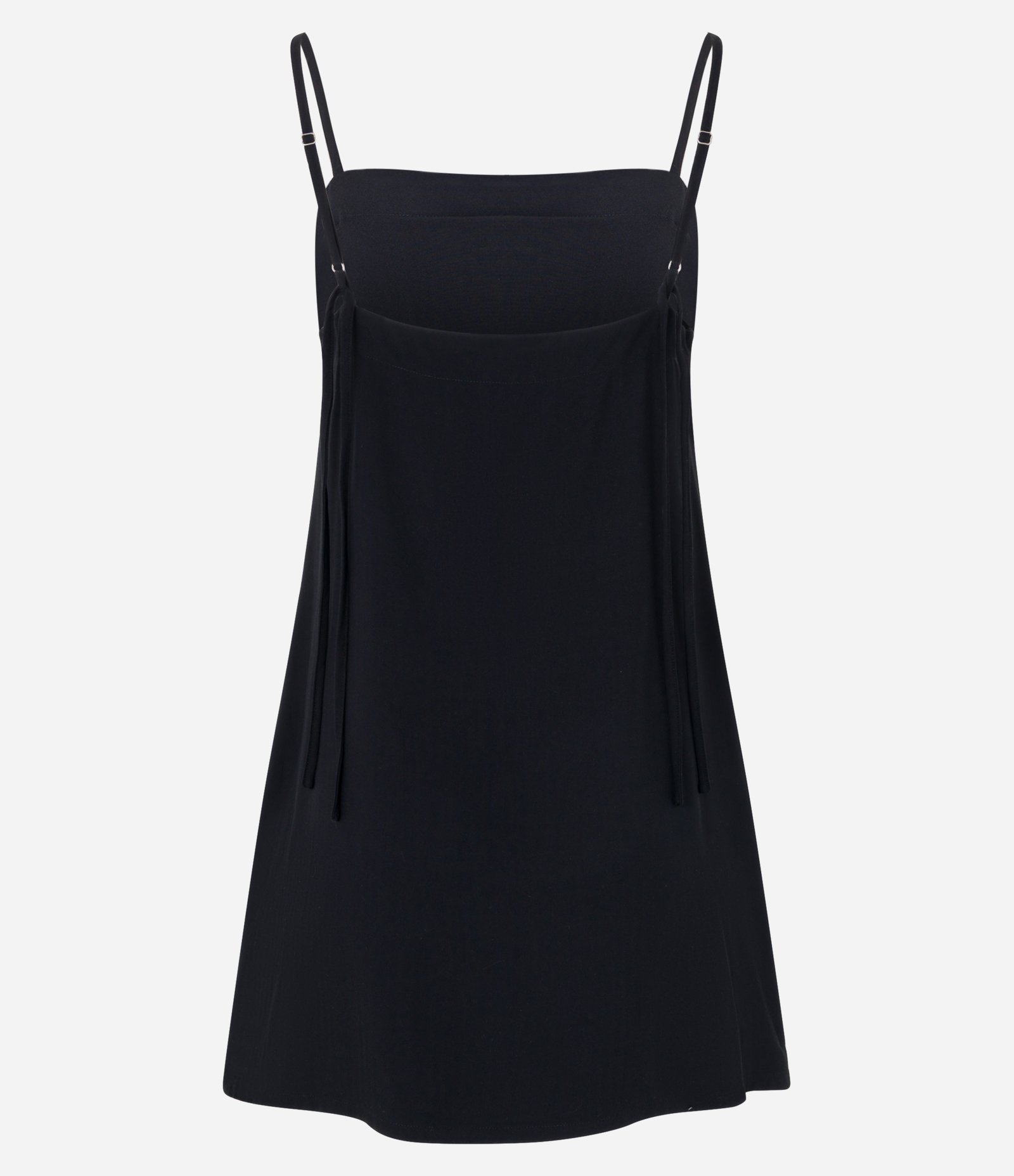 Vestido Curto em Viscose com Amarração nas Alças Preto 7