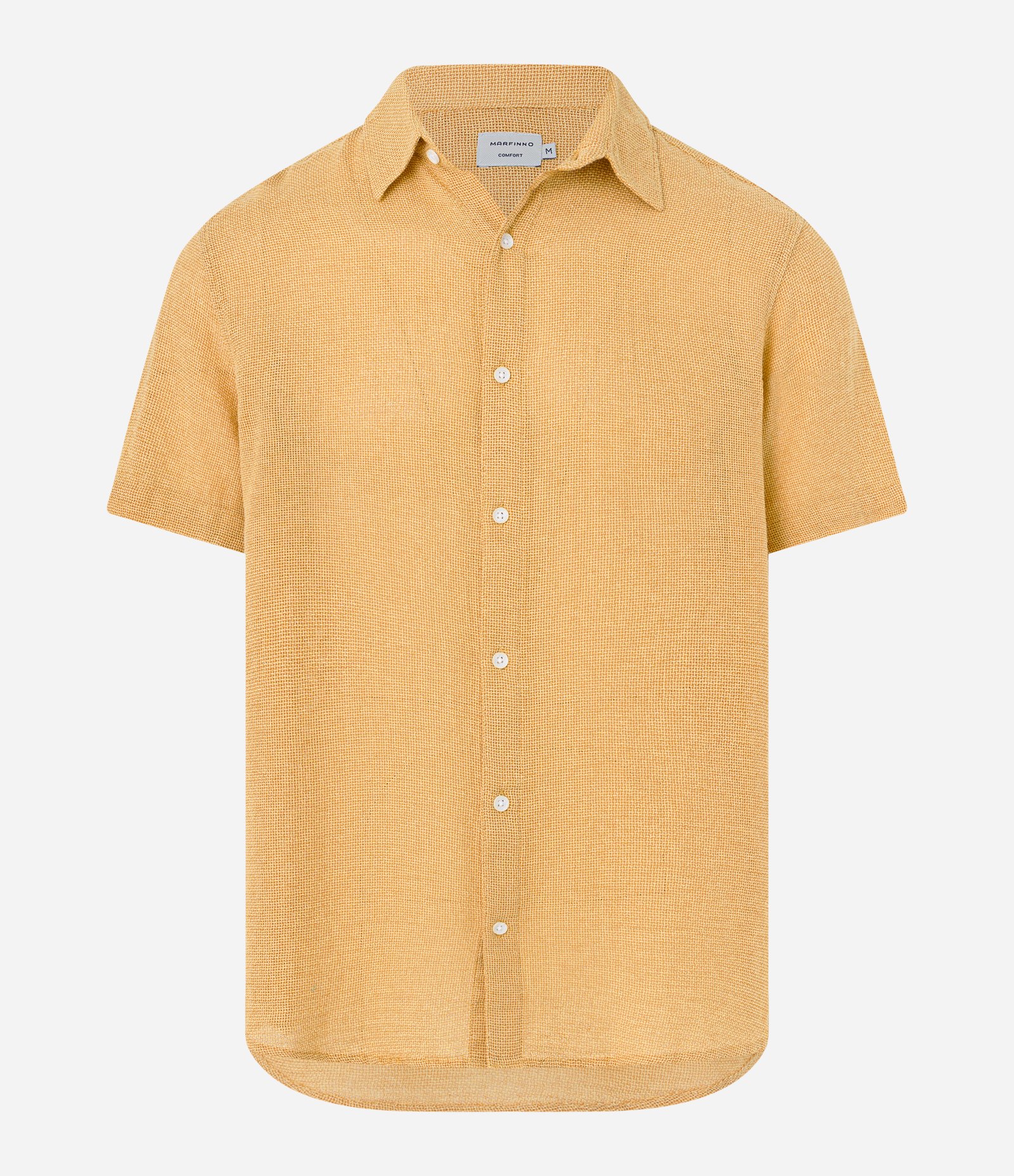 Camisa Comfort em Algodão com Textura Amarelo 6