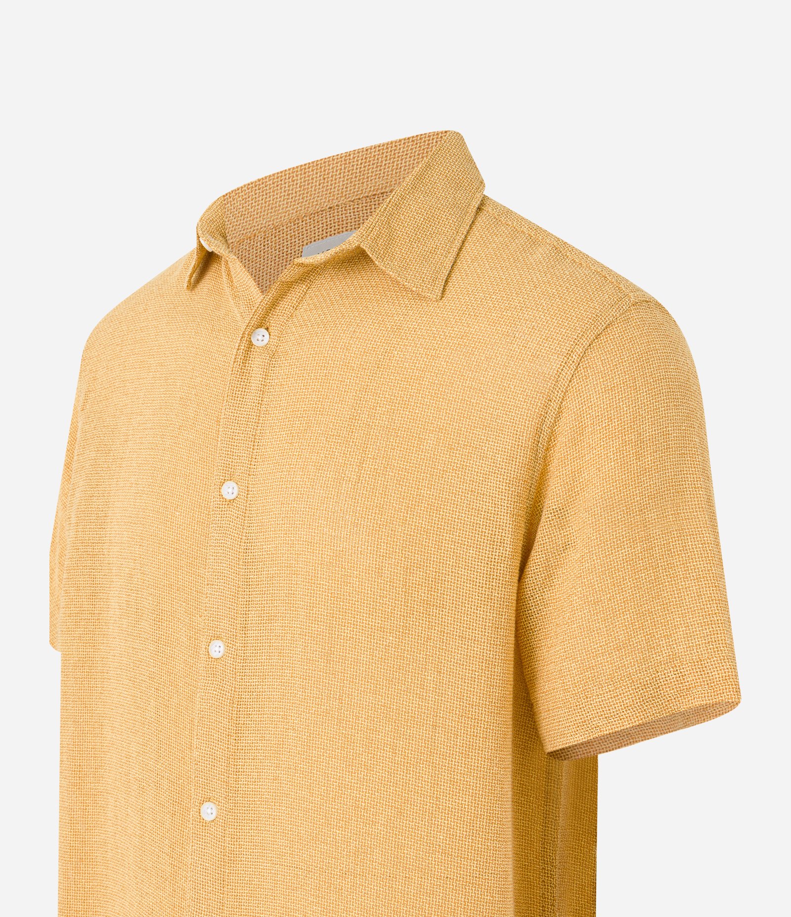 Camisa Comfort em Algodão com Textura Amarelo 7