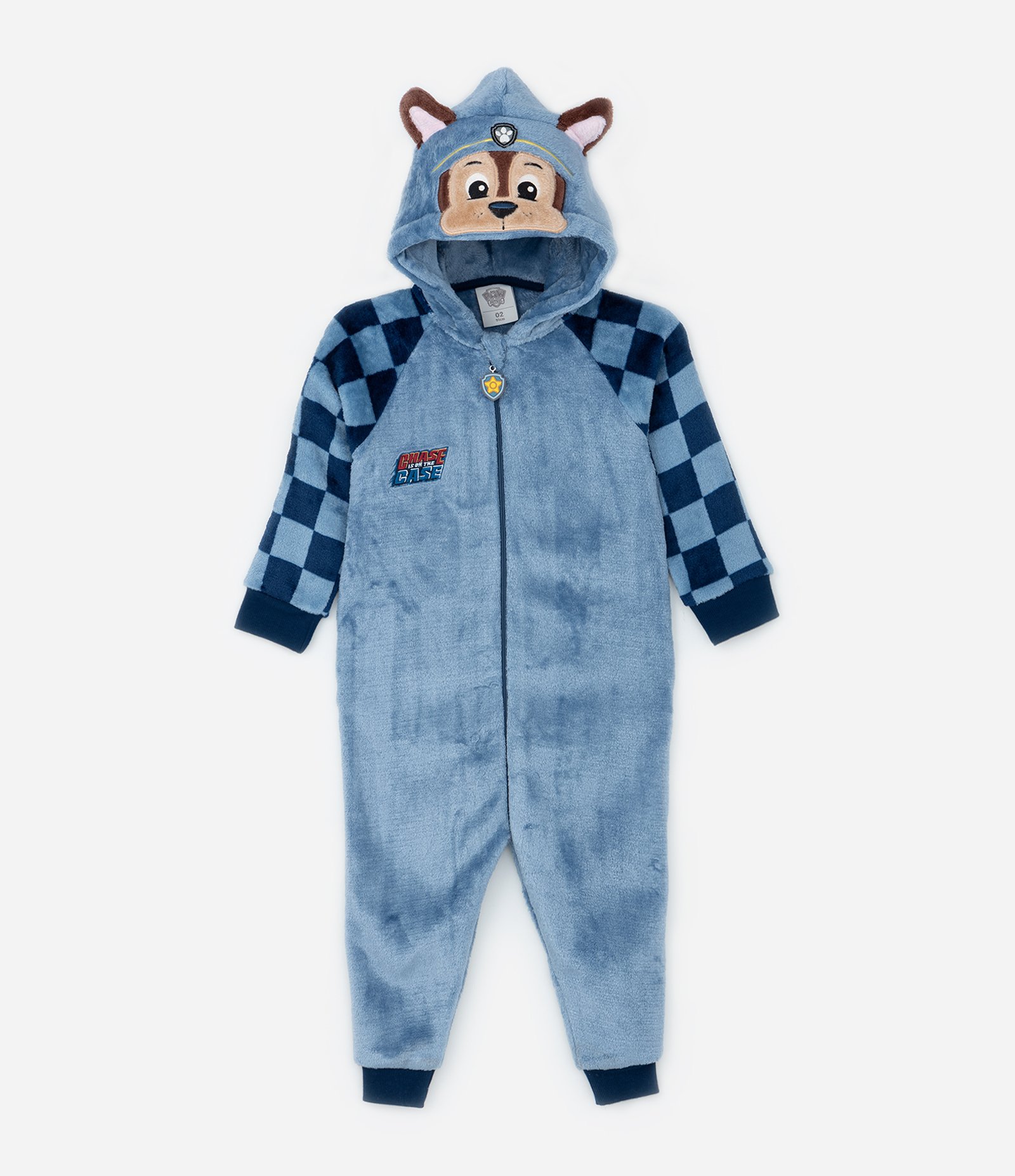 Pijama Jumper Infantil em Fleece com Bordado Chase - Tam 2 a 6 Anos Azul 1