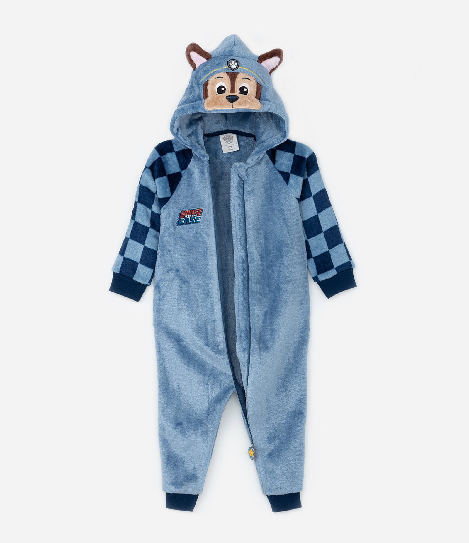 Pijama Jumper Infantil em Fleece com Bordado Chase - Tam 2 a 6 Anos Azul 2