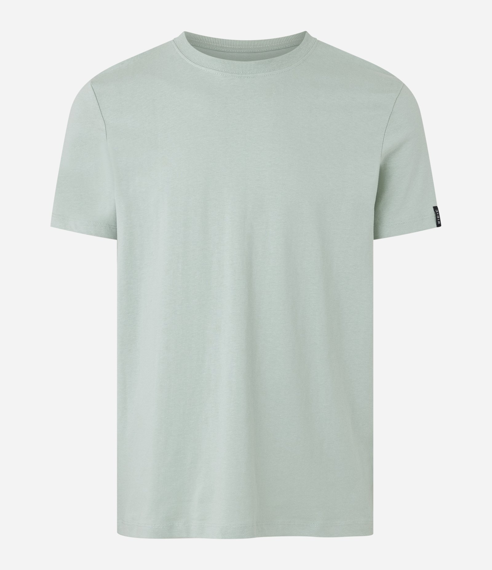 Camiseta Comfort Básica em Malhão com Etiqueta na Manga Verde Claro 4