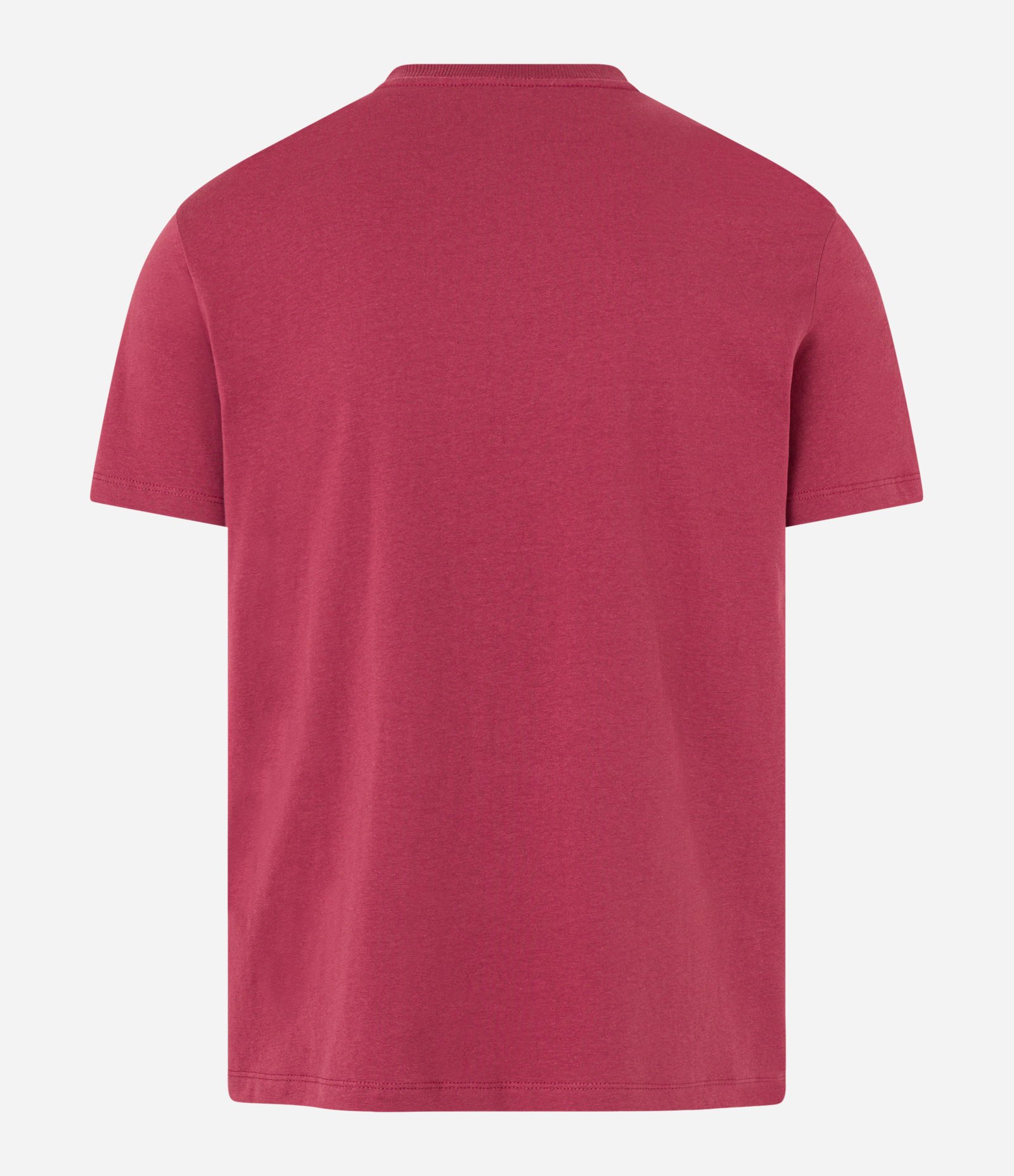Camiseta Comfort Básica em Malhão com Etiqueta na Manga Vermelho Vinho 5