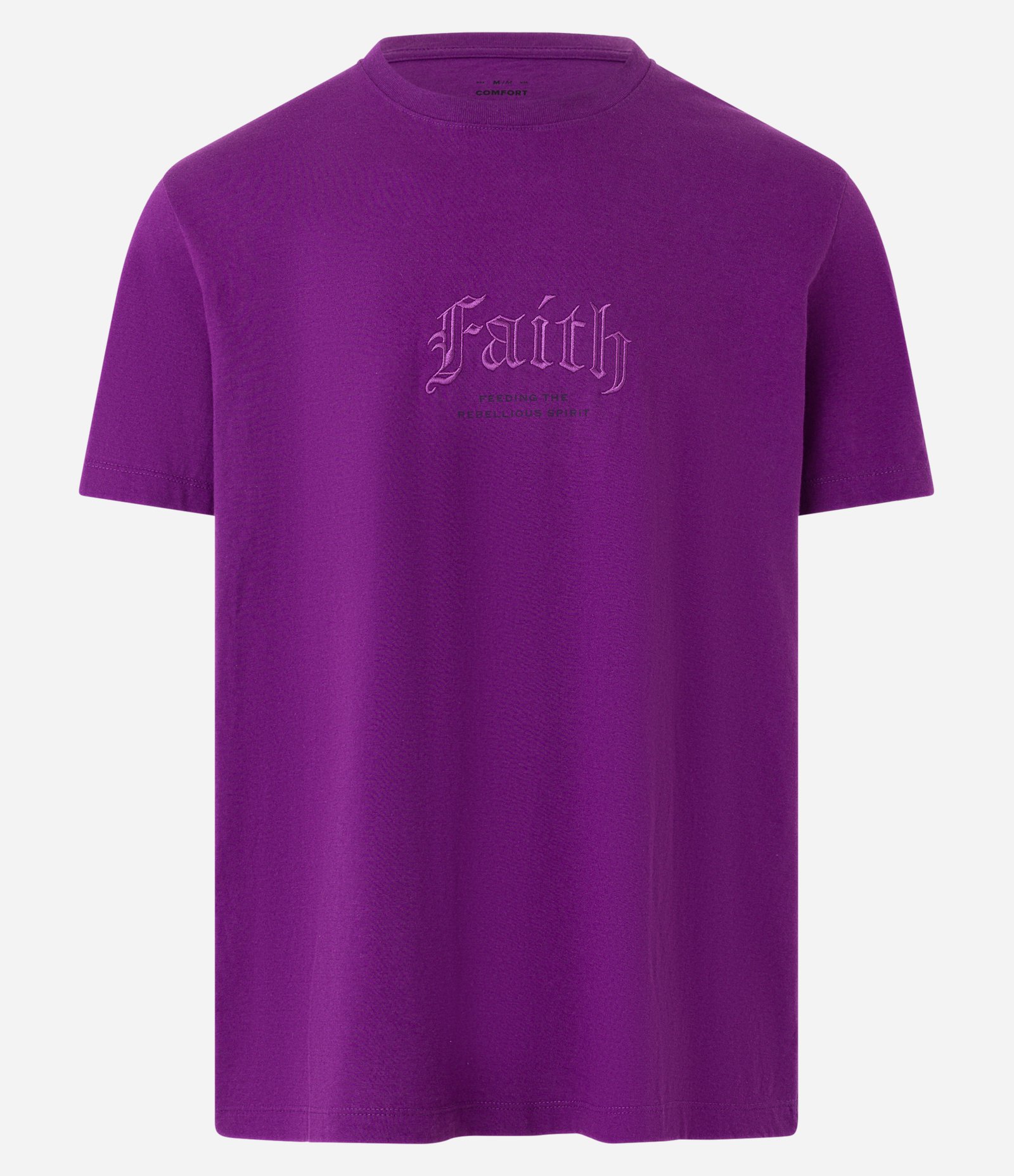 Camiseta Comfort em Algodão com Bordado Faith Roxo 5