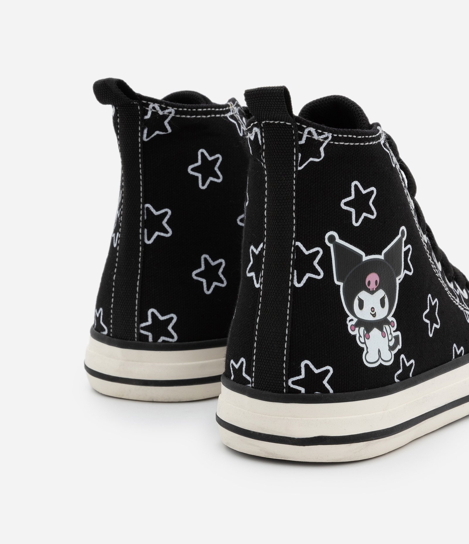 Tênis Botinha Infantil com Estampa de Estrelas e da Kuromi - Tam 26 ao 36 Preto 2