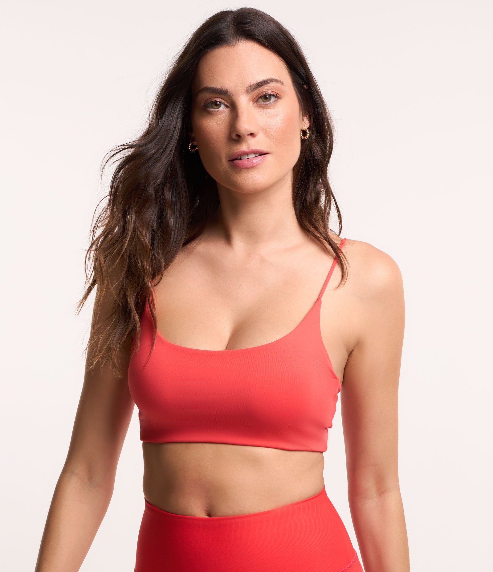 Top Esportivo em Poliamida com Alças Finas Vermelho 1