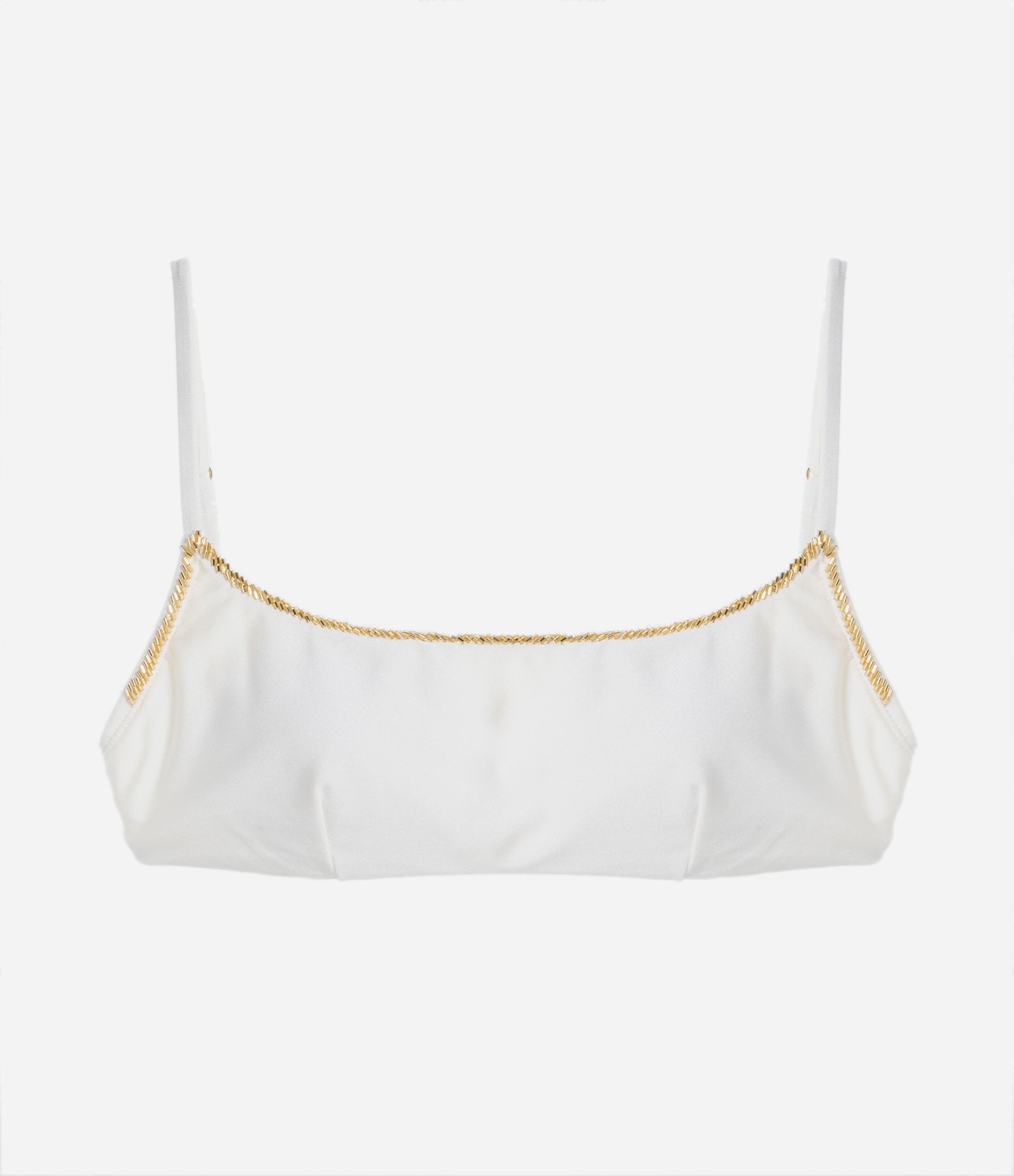 Biquíni Top Camisetinha em Poliamida com Detalhe Metalizado Branco Neve 5