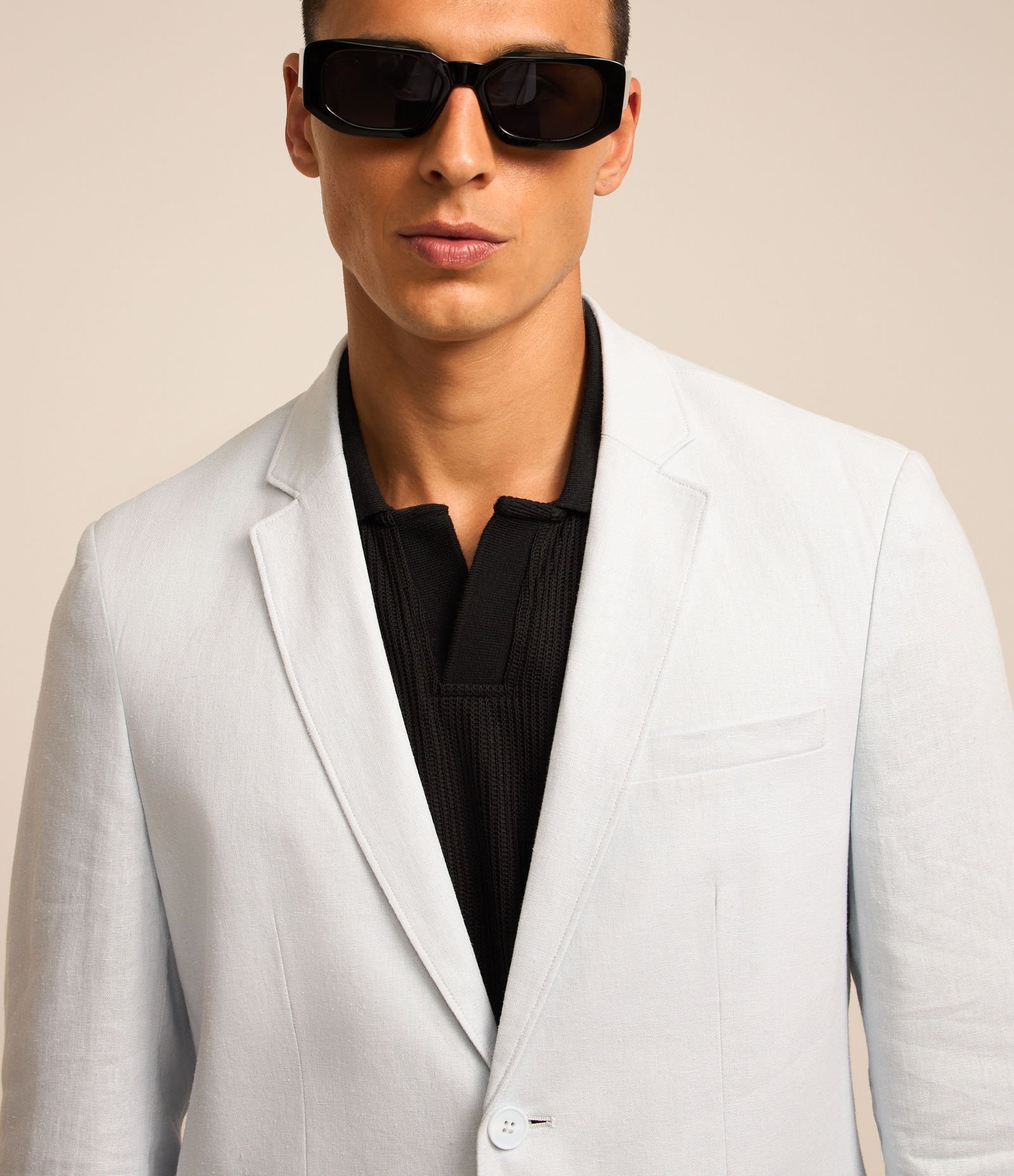 Paletó Social em Viscolinho com Meio Forro Azul 1