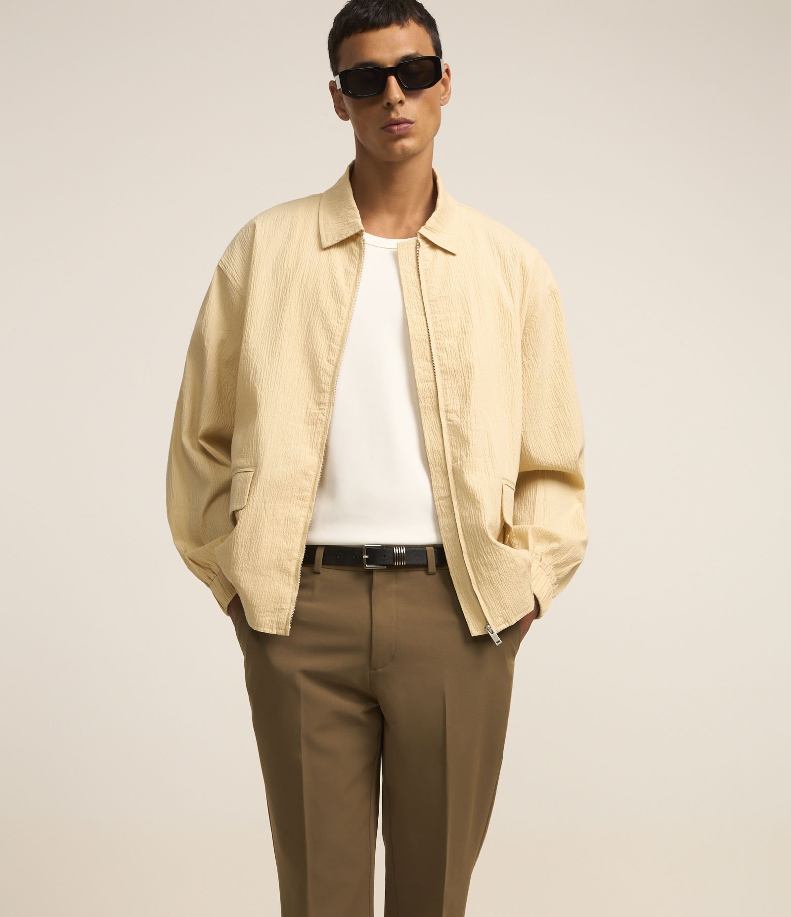 Calça Básica em Alfaiataria com Elastano Marrom 2