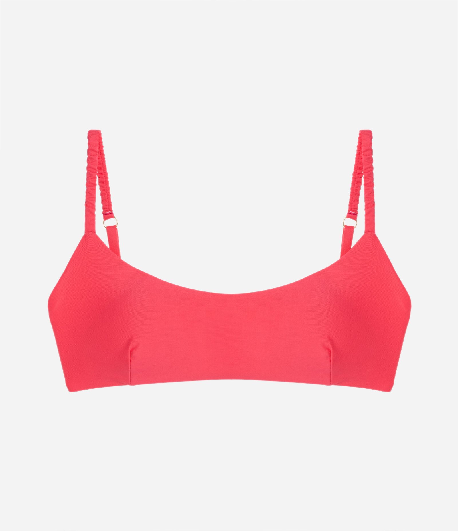 Biquíni Top Camisetinha em Microfibra com Alças Franzidas Vermelho 5