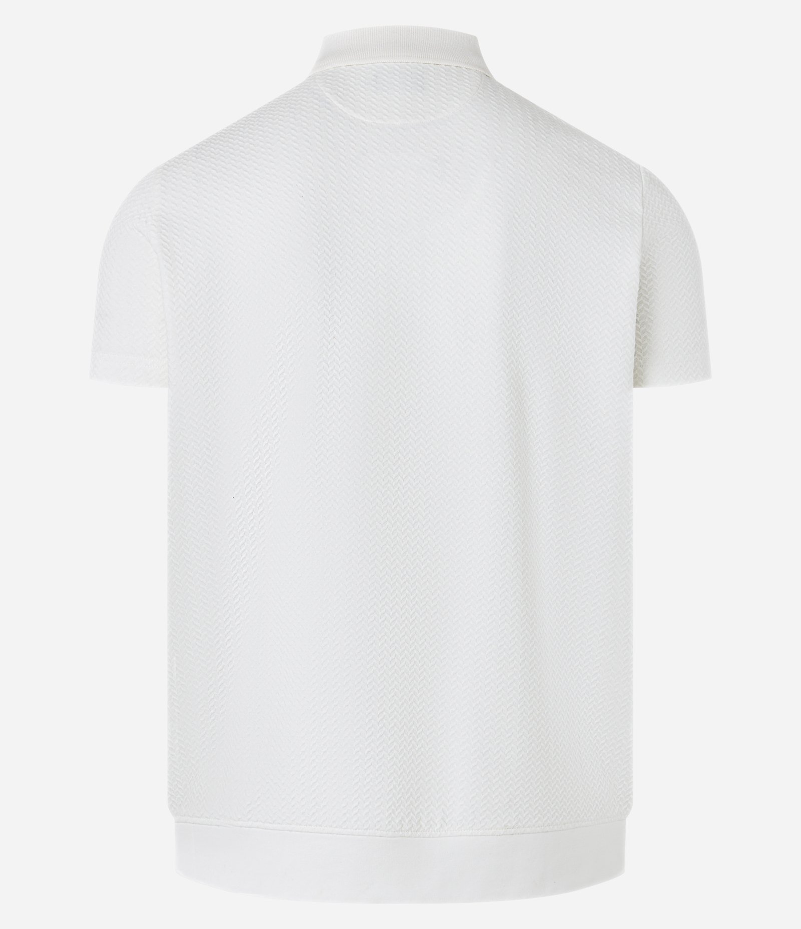 Camisa Polo Slim em Algodão com Textura e Zíper Branco Neve 9