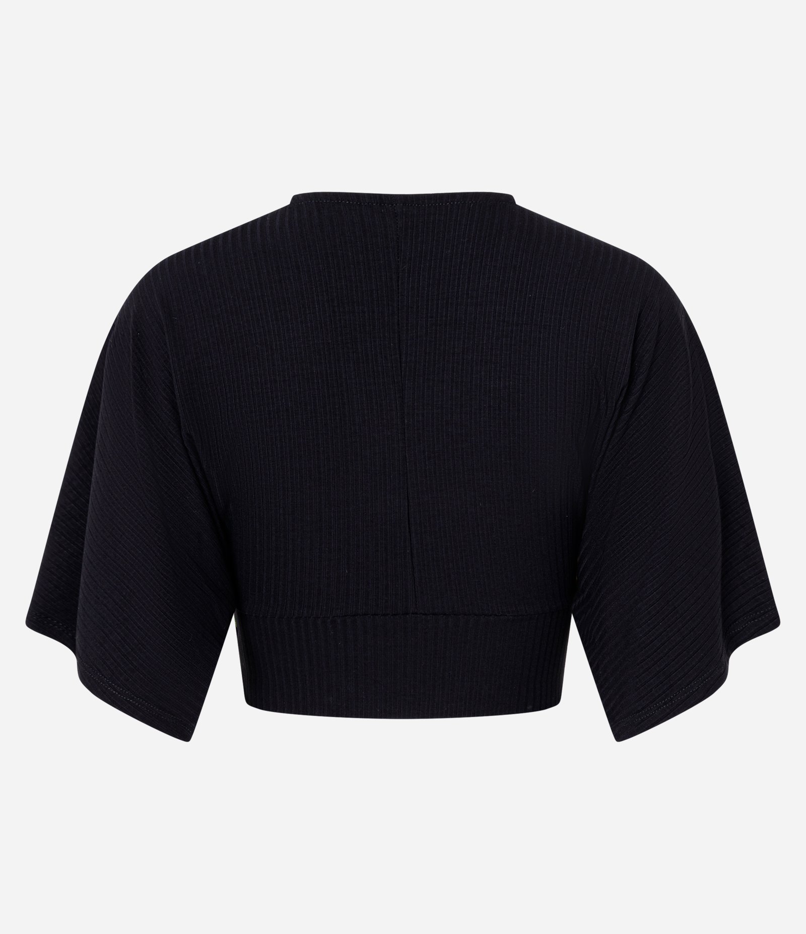 Blusa Cropped Texturizada com Estampa Tucanos Preto 6