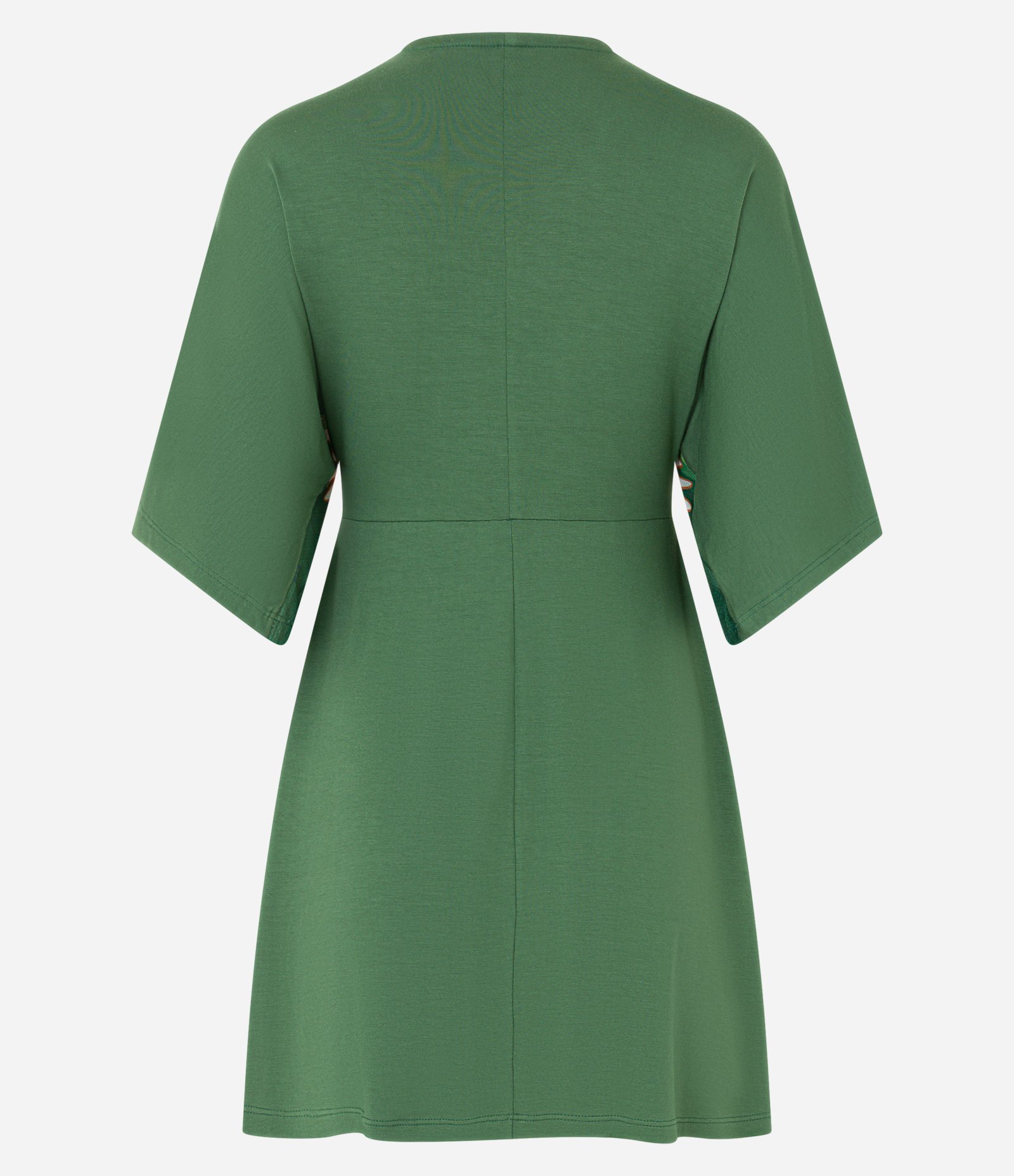 Vestido Curto Texturizado e Estampa Tropical Verde 7