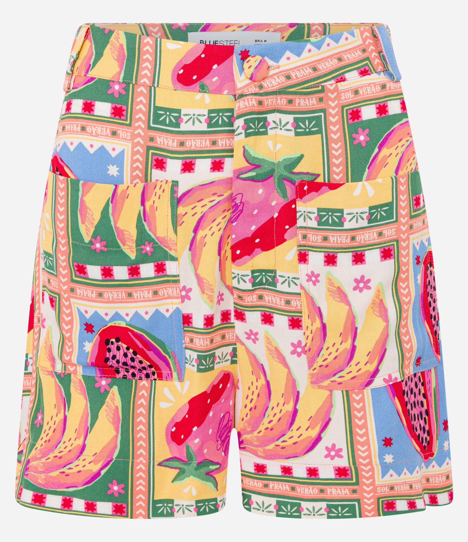 Short Curto em Viscose com Estampa de Frutinhas Multicores 5